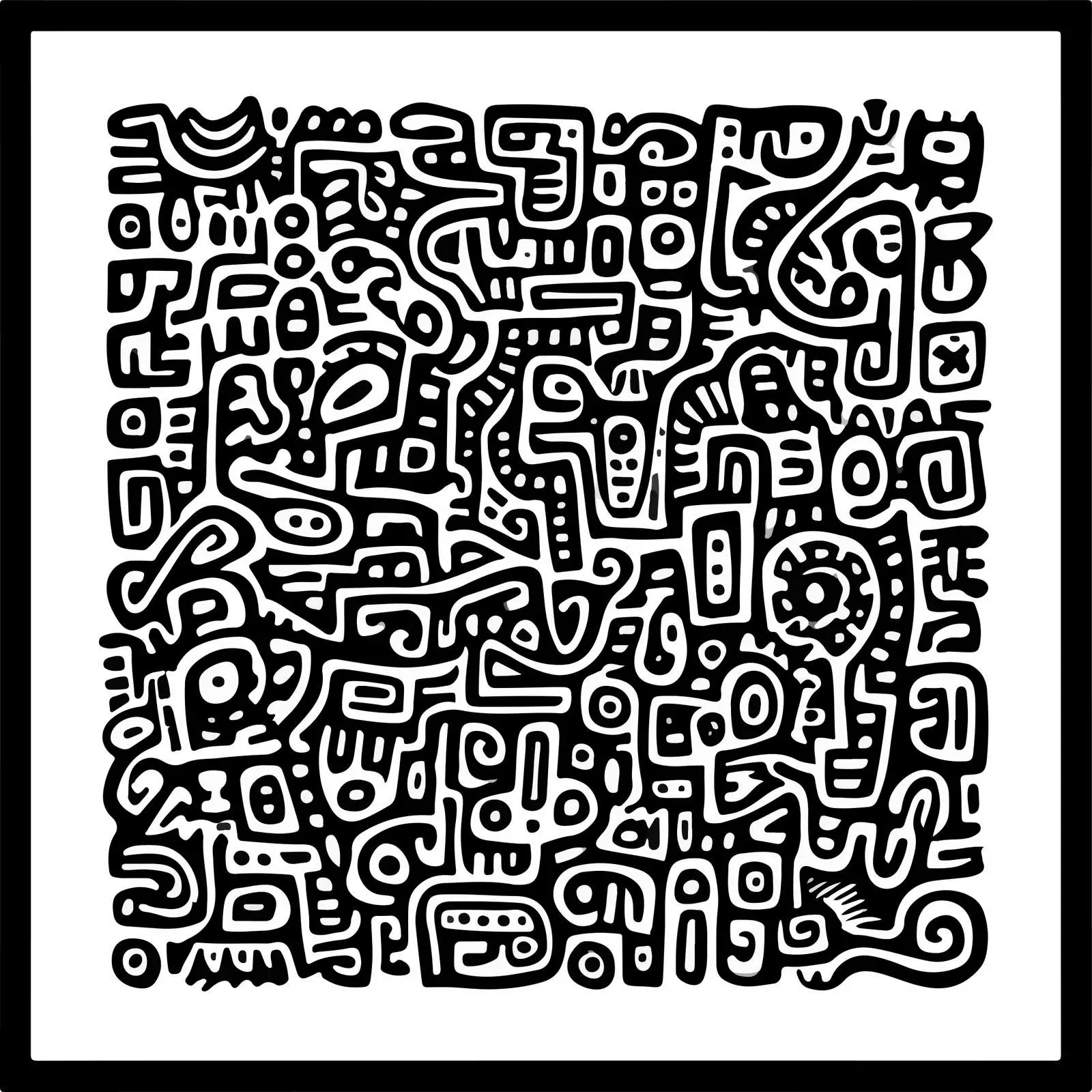 Abstract Doodle Maze Art — free download from Dotvec