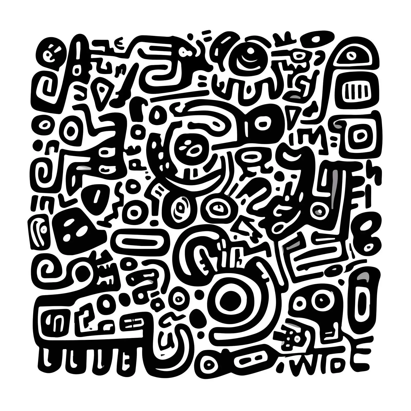 Abstract Doodle Maze Art — free download from Dotvec