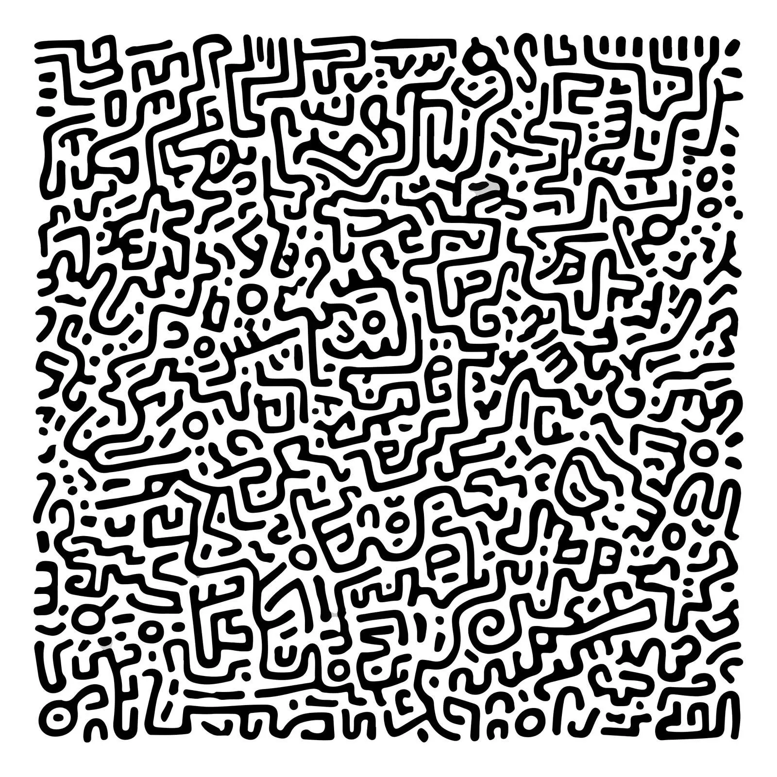 Abstract Doodle Line Art Maze — free download from Dotvec