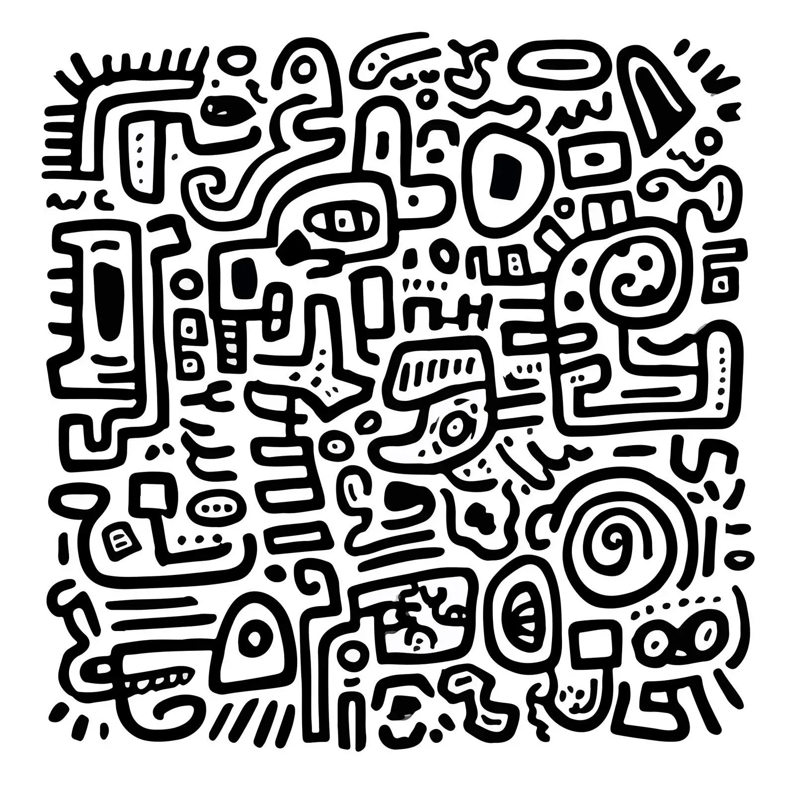 Abstract Doodle Maze Art — free download from Dotvec