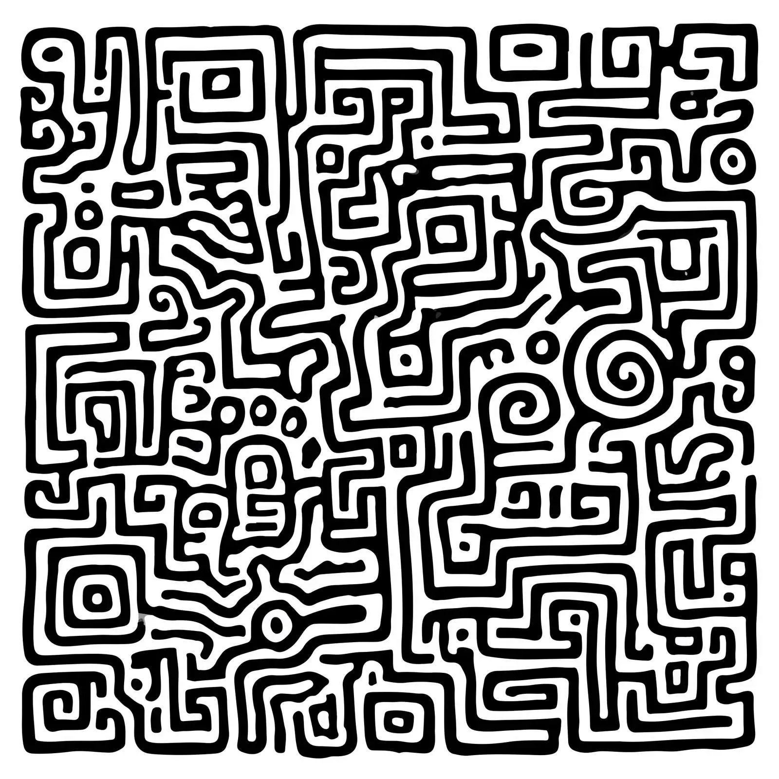 Abstract Maze Doodles Line Art — free download from Dotvec