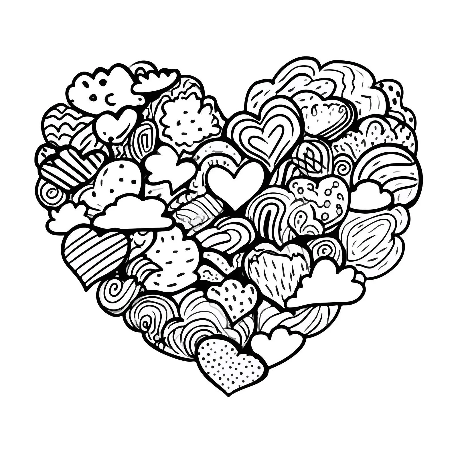 Minimal Heart Line Doodles Artwork — free download from Dotvec