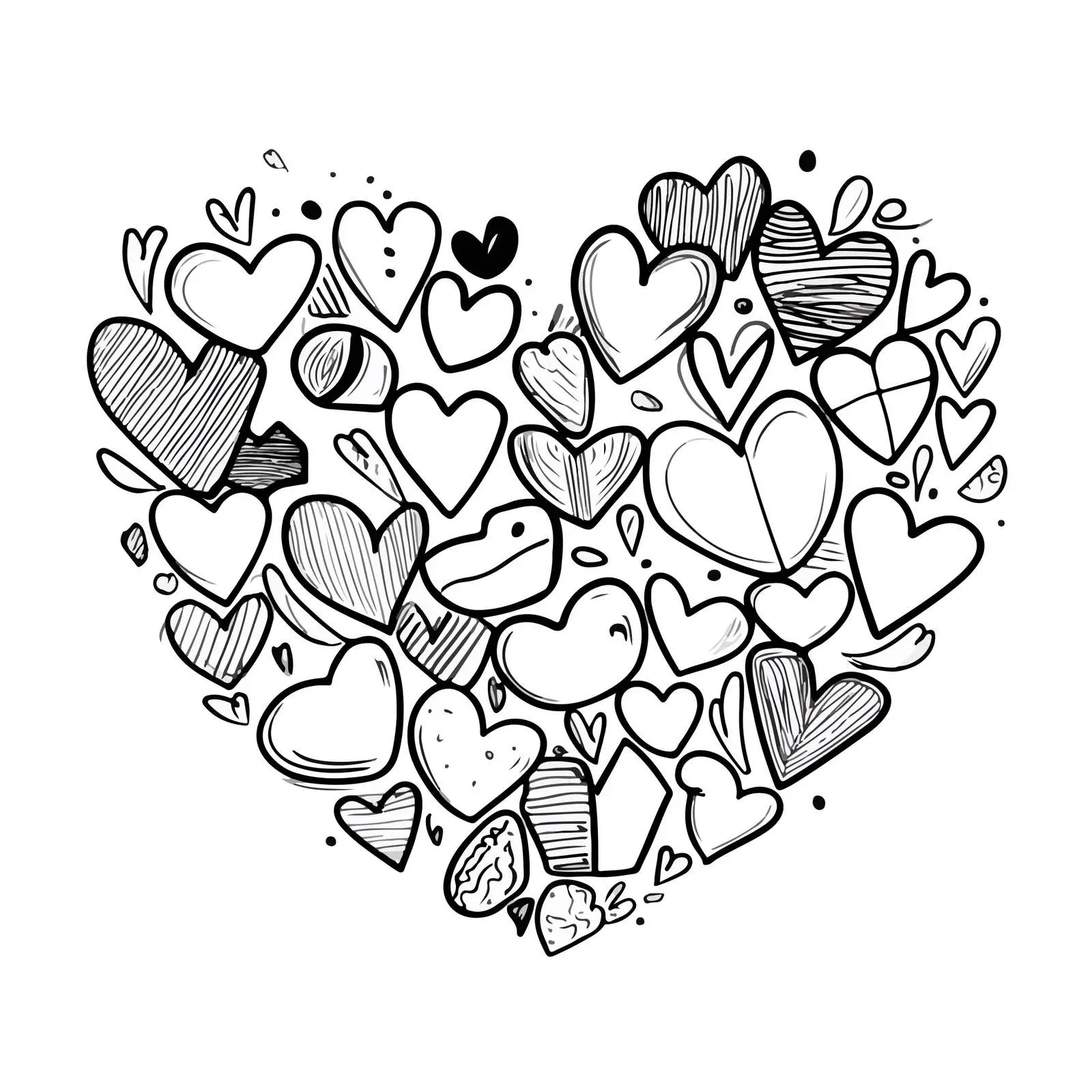 Minimal Heart Line Doodle Art — free download from Dotvec
