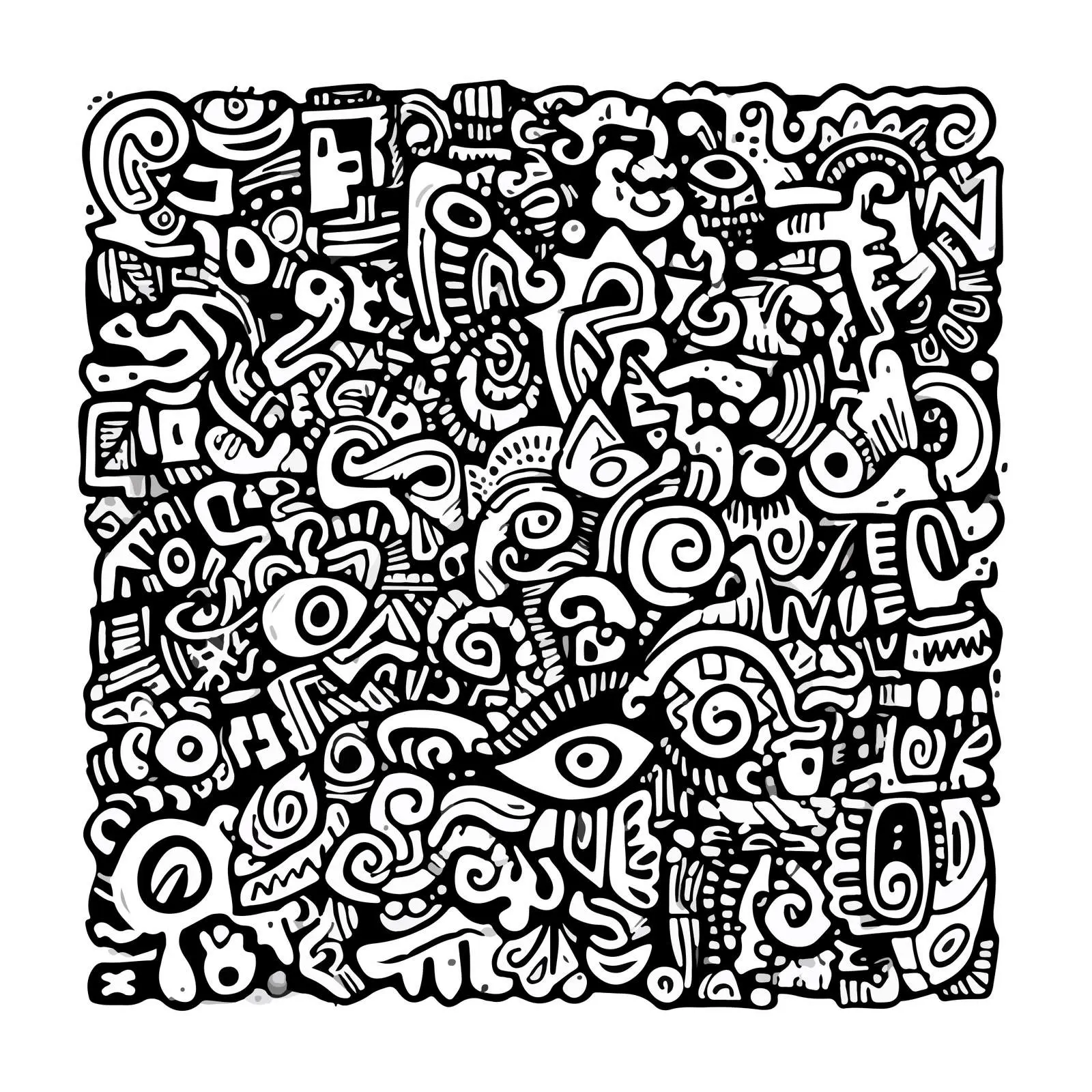 Psychedelic Doodle Line Art — free download from Dotvec