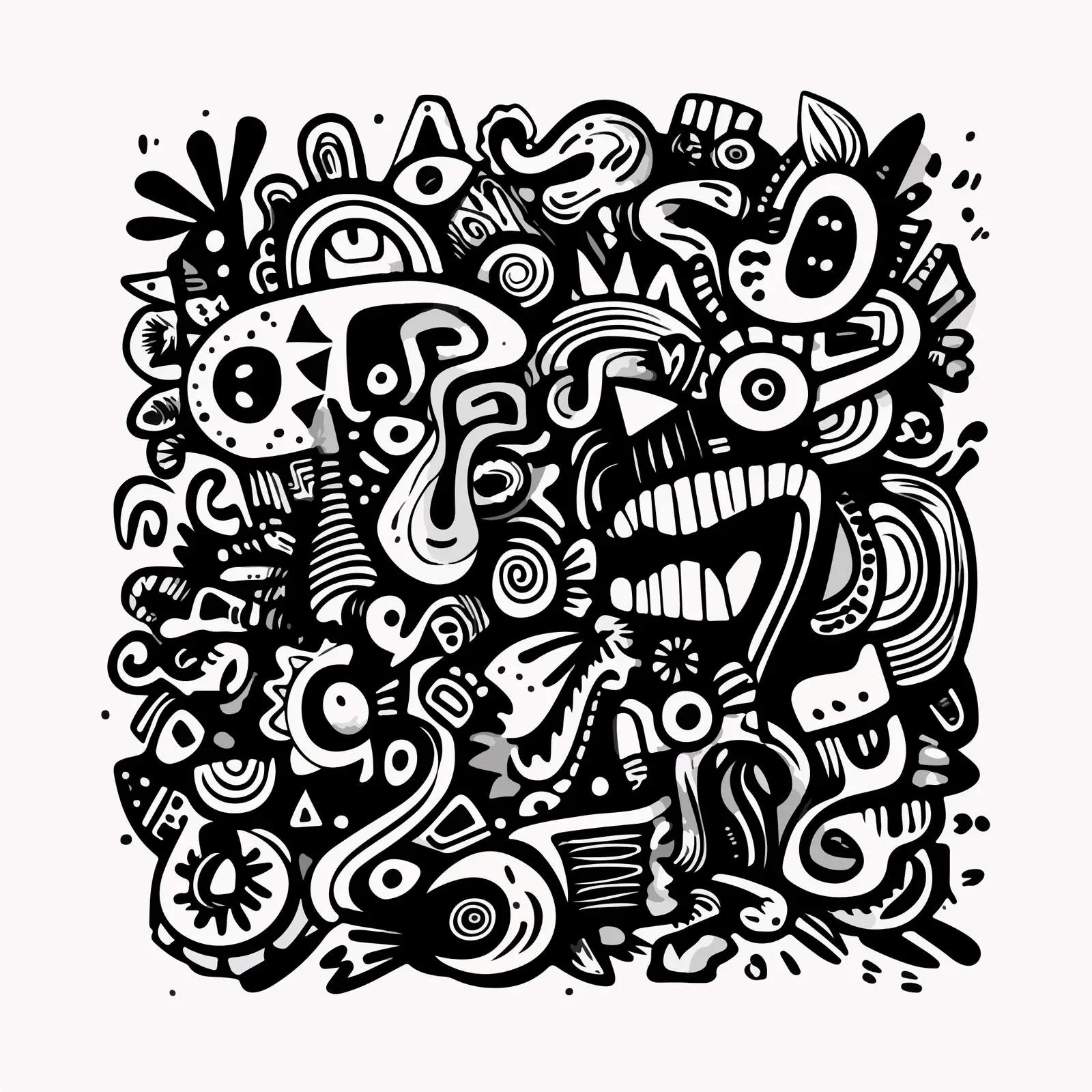 Psychedelic Doodle Line Art — free download from Dotvec