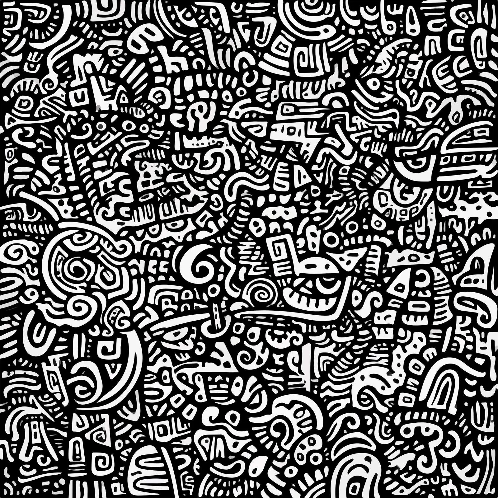 Psychedelic Doodle Line Art — free download from Dotvec