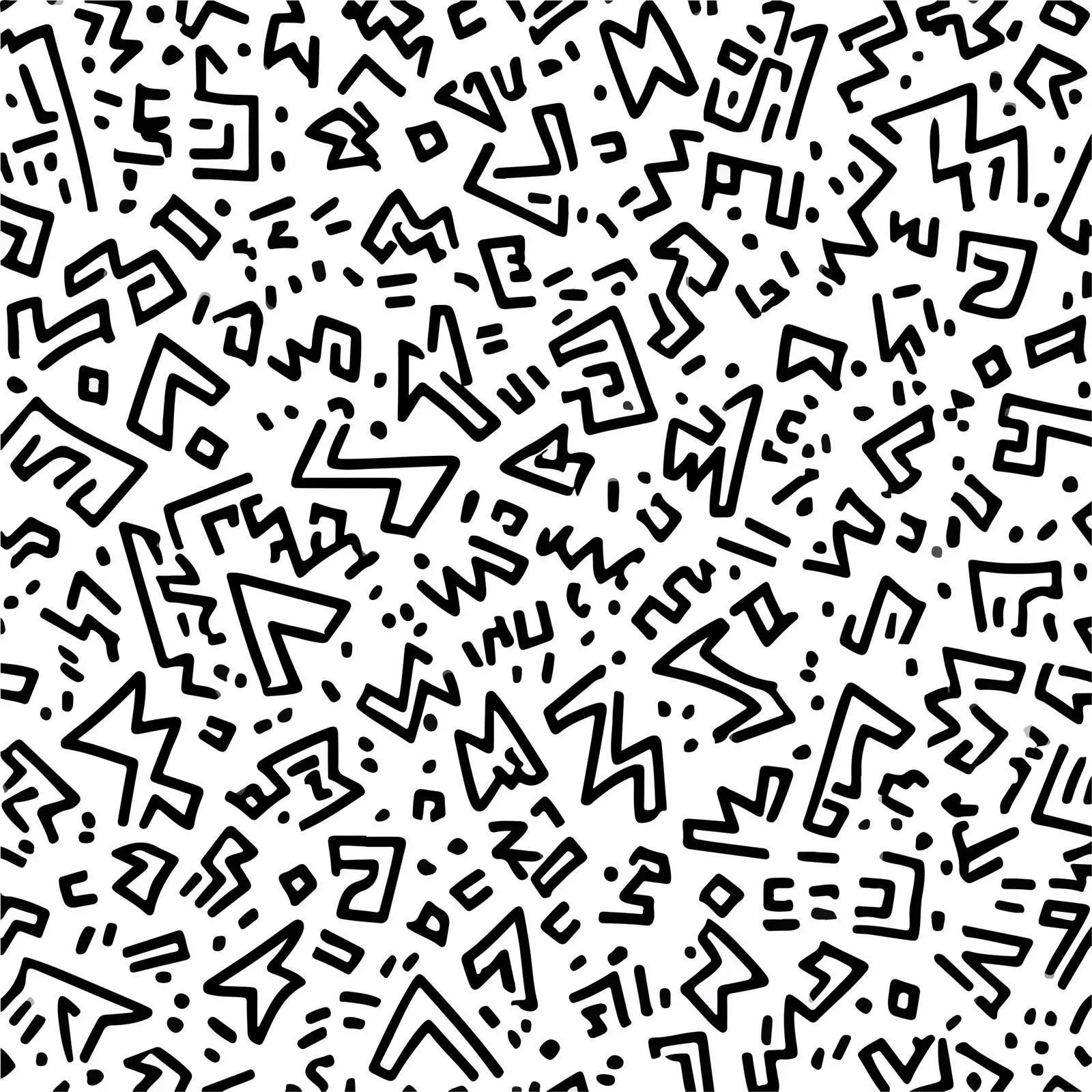 Monochrome Abstract Arrow and Zigzag Doodles — free download from Dotvec