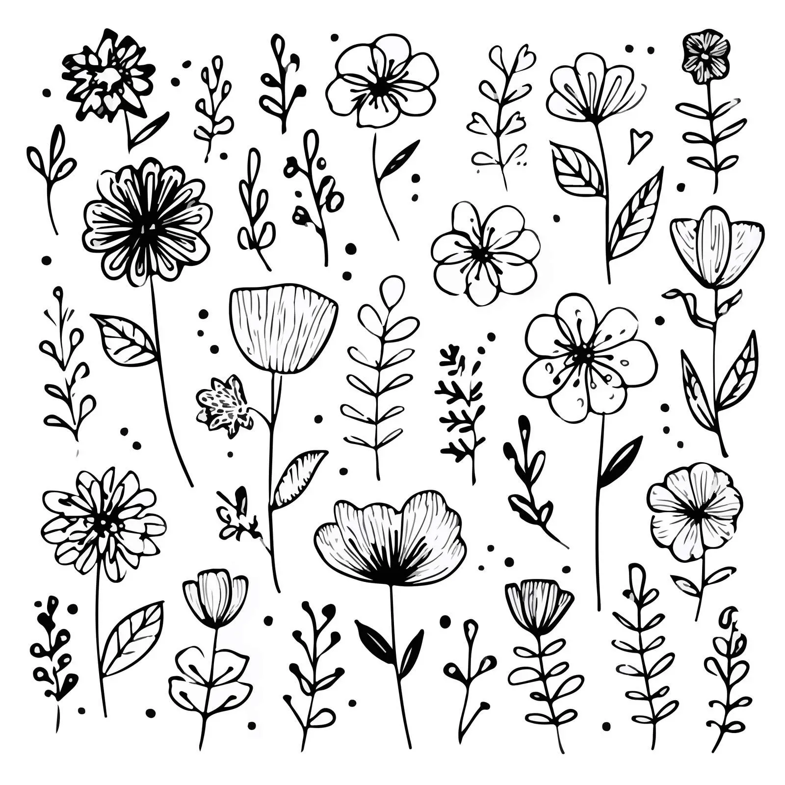 Botanical Line Art Illustration — free download from Dotvec