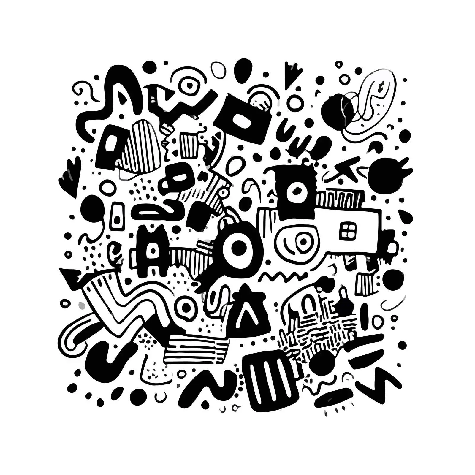 Abstract Scribble Line Art Pattern — free download from Dotvec