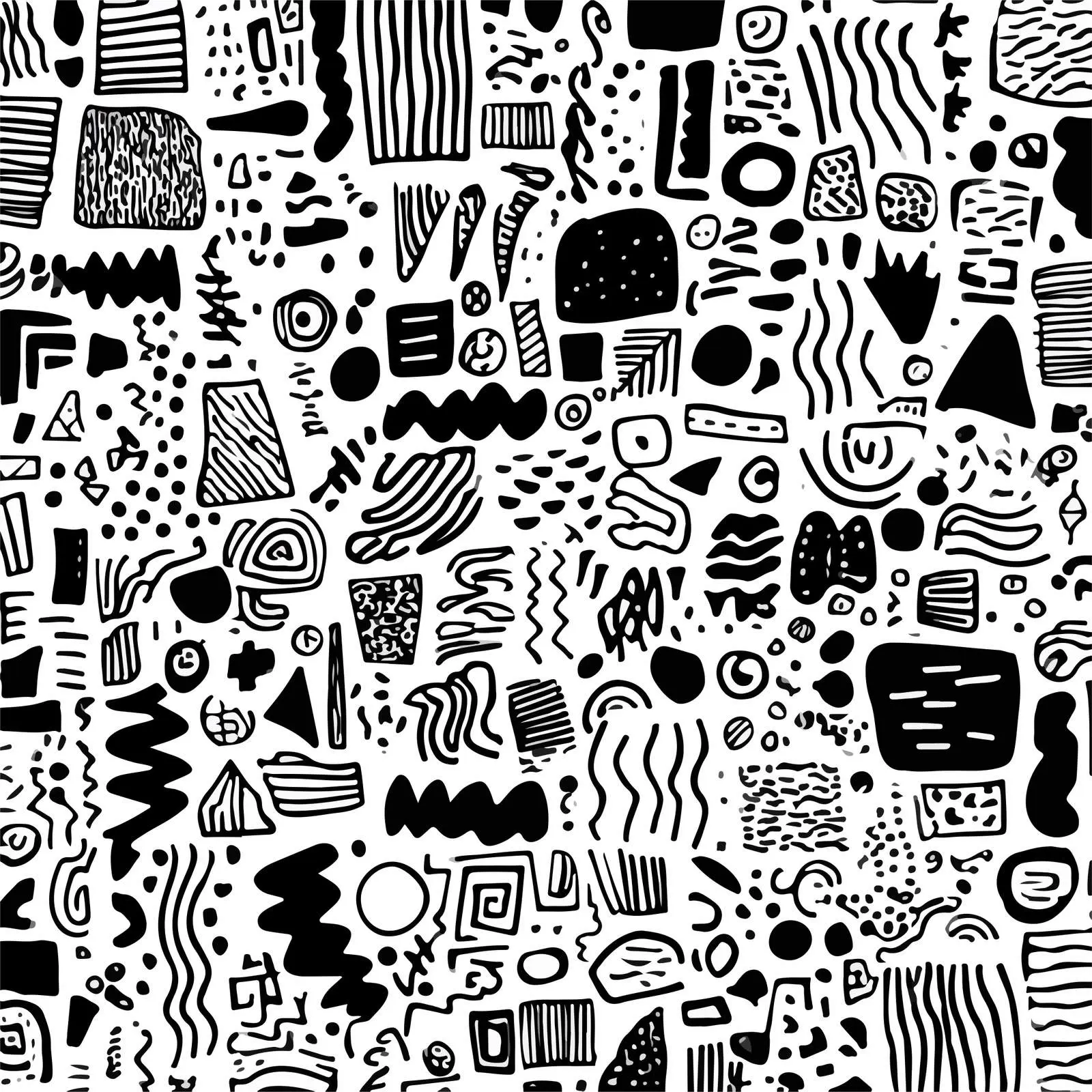 Monochrome Abstract Doodle Texture Artwork — free download from Dotvec