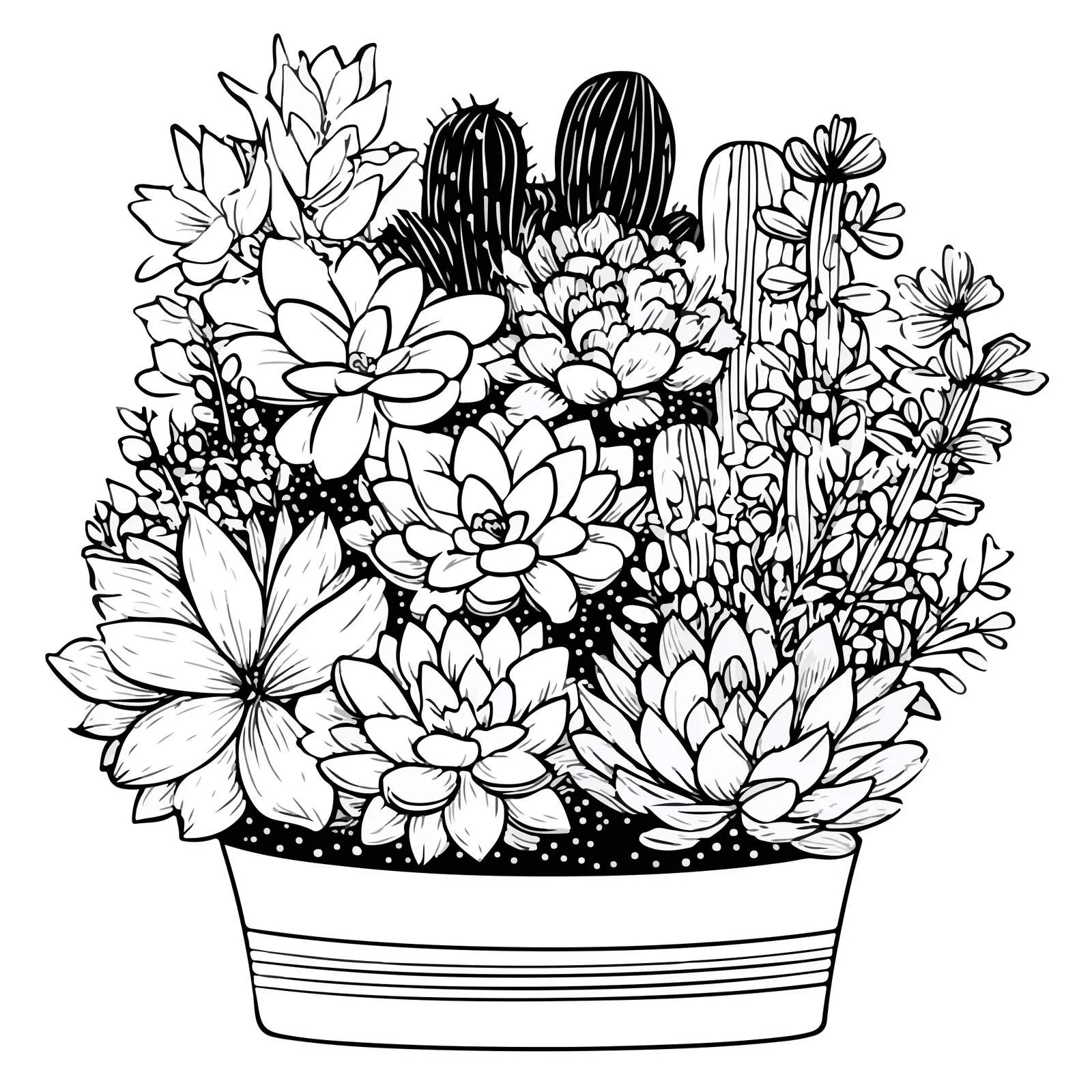 Succulent Plants Doodle Abstract Art — free download from Dotvec