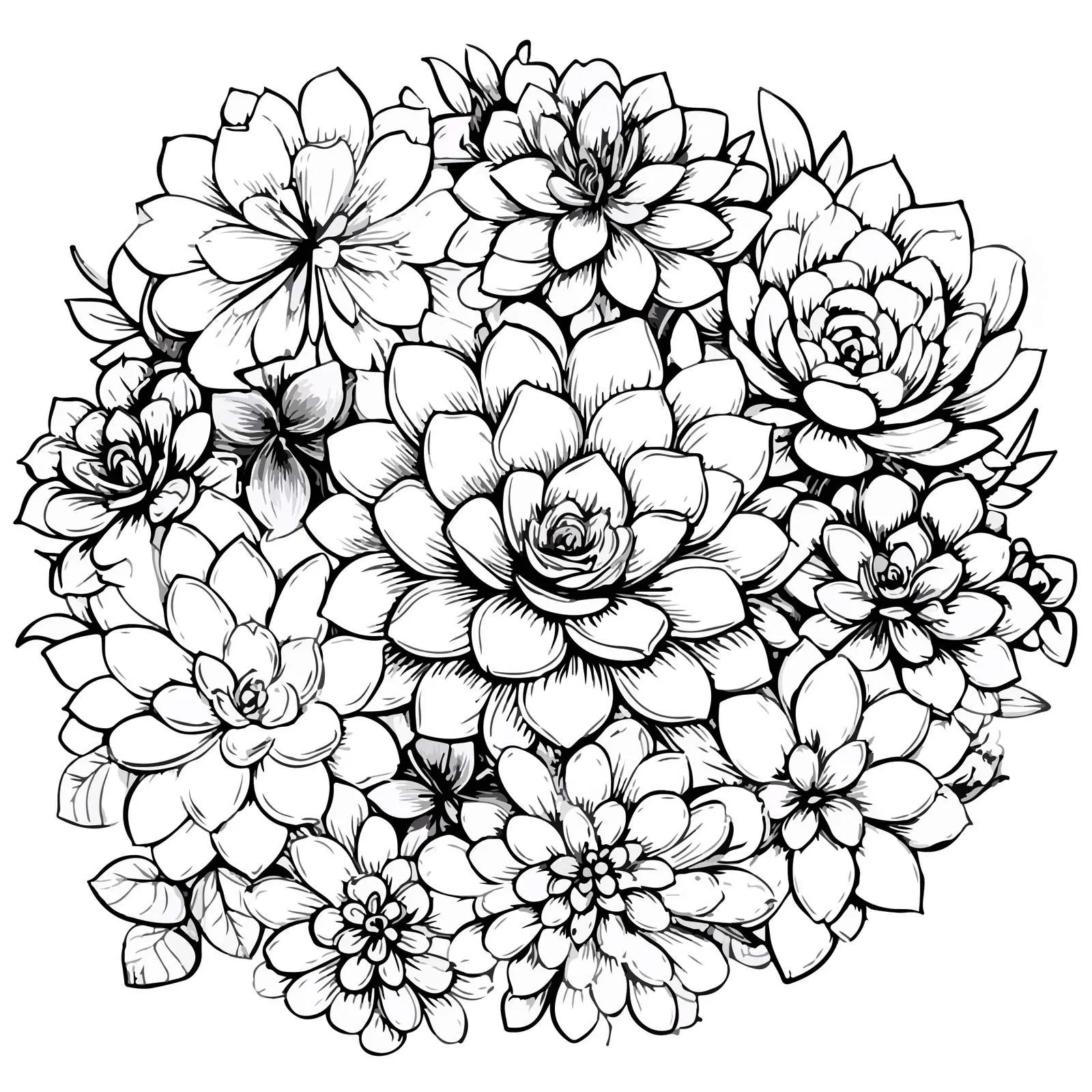 Monochrome Succulent Line Art — free download from Dotvec