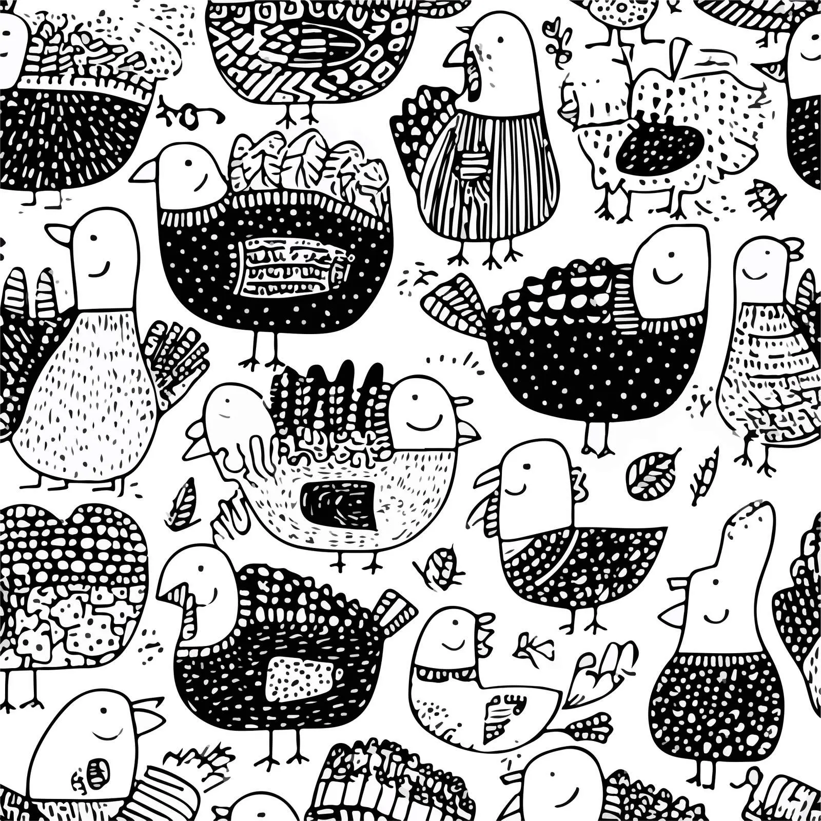 Thanksgiving Turkey Doodle Line Art — free download from Dotvec