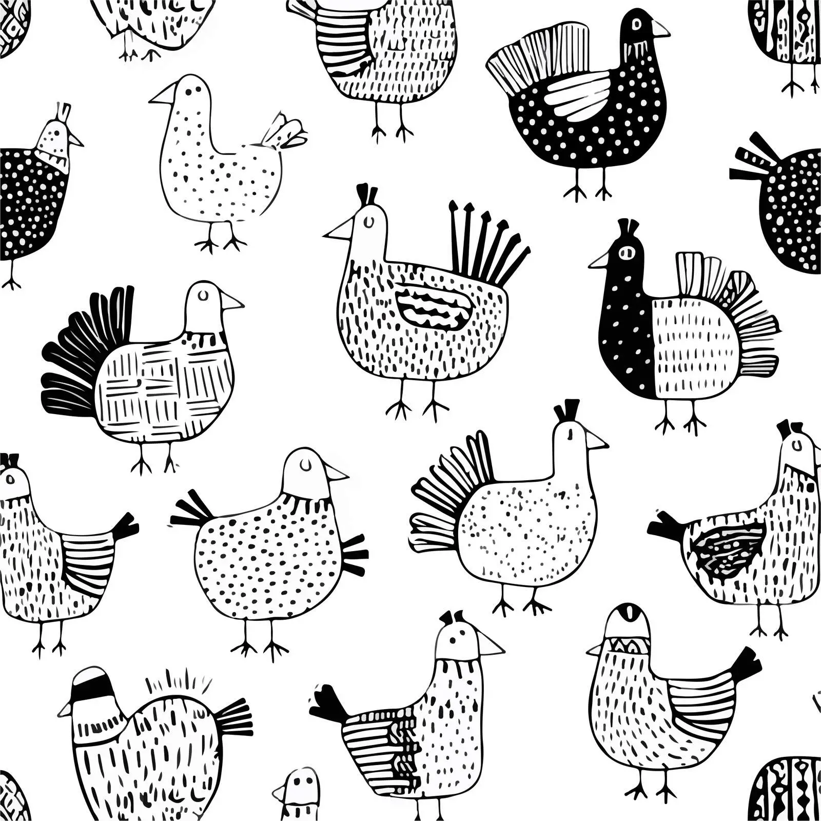 Thanksgiving Turkey Doodle Line Art — free download from Dotvec