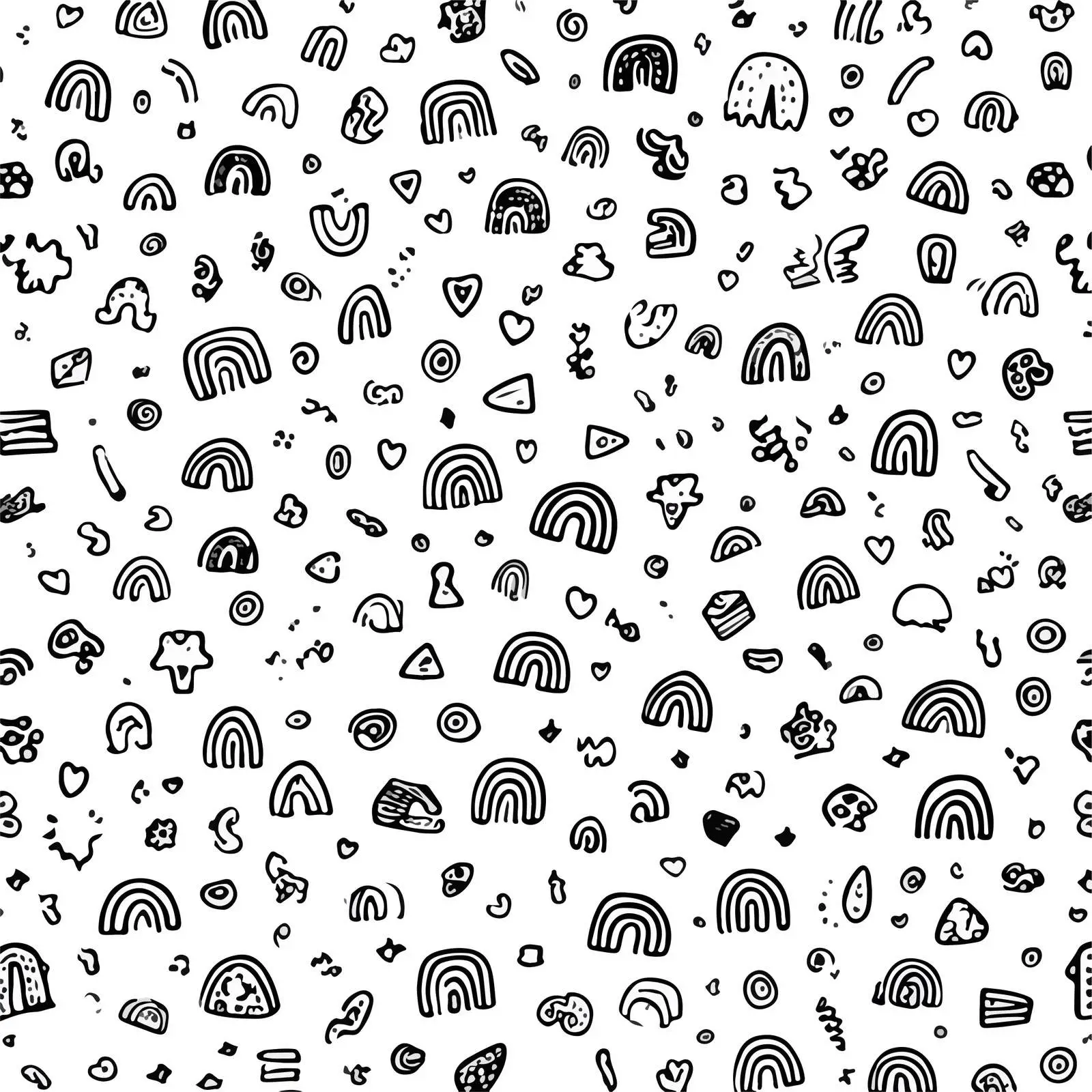 Monochrome Rainbow Icons Seamless Line Art — free download from Dotvec