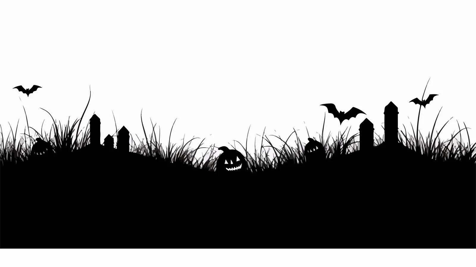 Spooky Grass Border Silhouette for Halloween — free download from Dotvec
