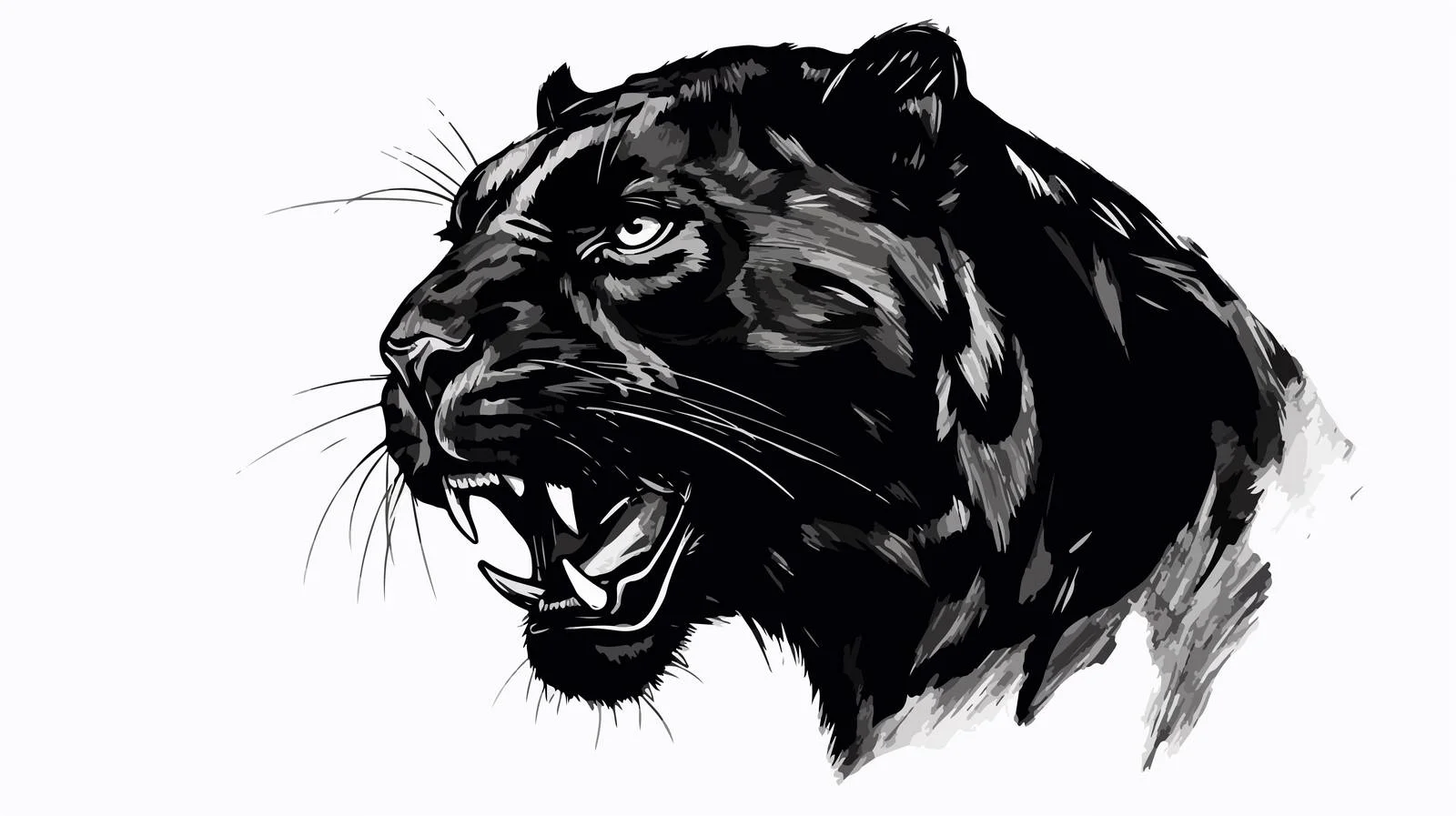 Black Panther Hand-Drawn Vector Portrait — free download from Dotvec
