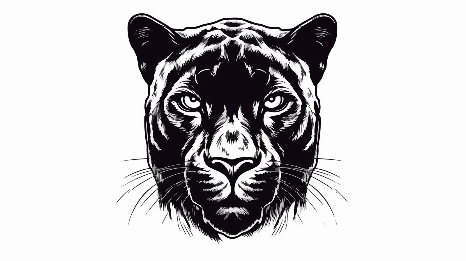 Black Panther Hand-Drawn Vector Portrait — free download from Dotvec