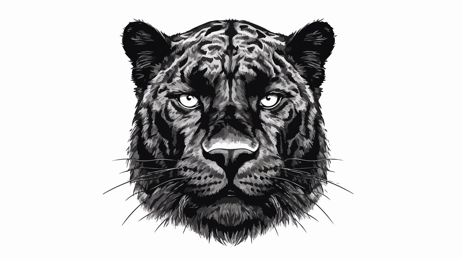 Hand-Drawn Black Panther Portrait Vector Illustration — free download from Dotvec
