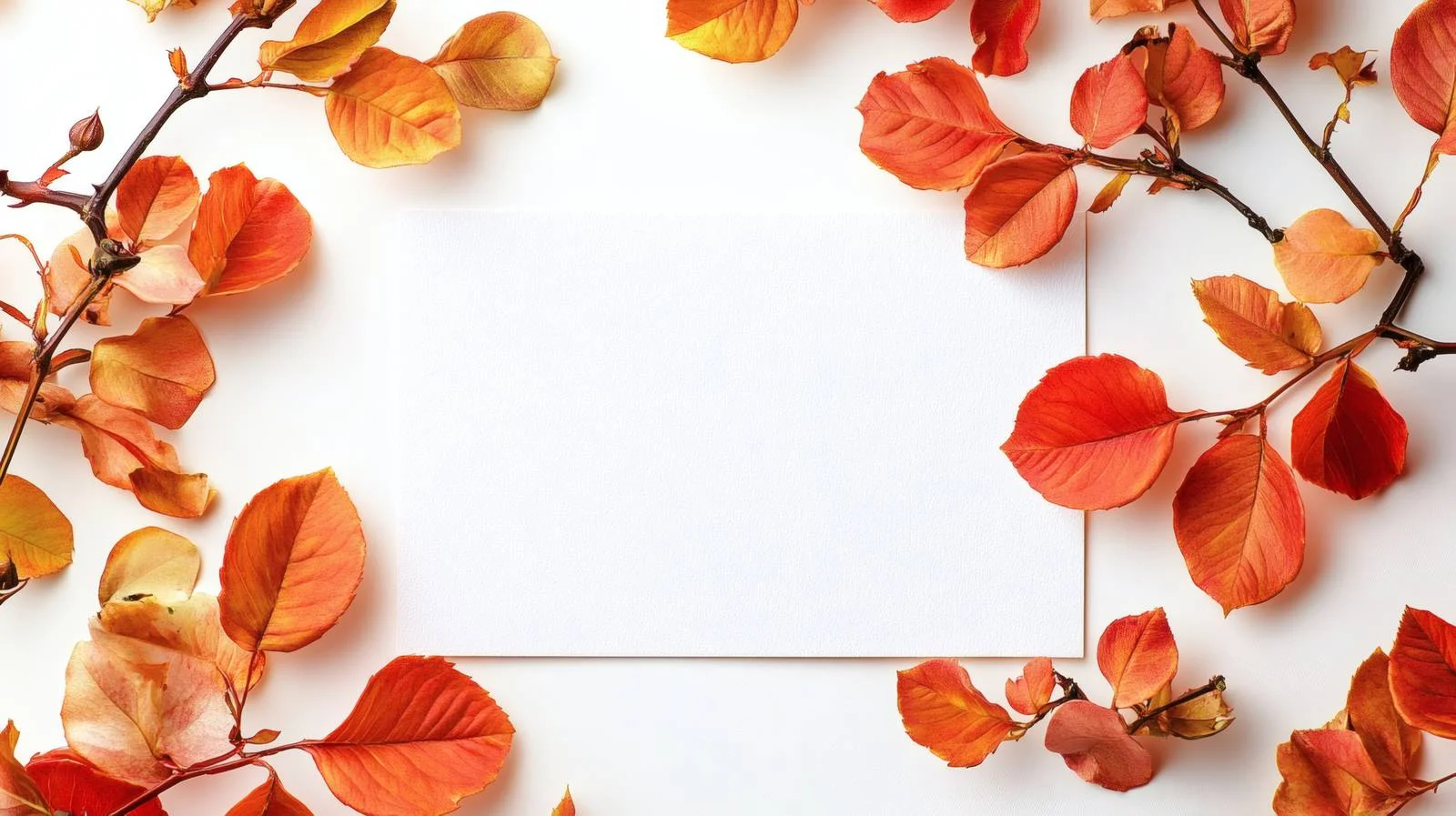 Elegant Blank Card with Autumn Roses — free download from Dotvec