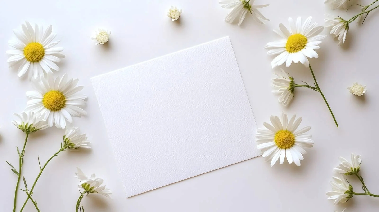 Elegant Blank Card with Daisy Flowers — free download from Dotvec