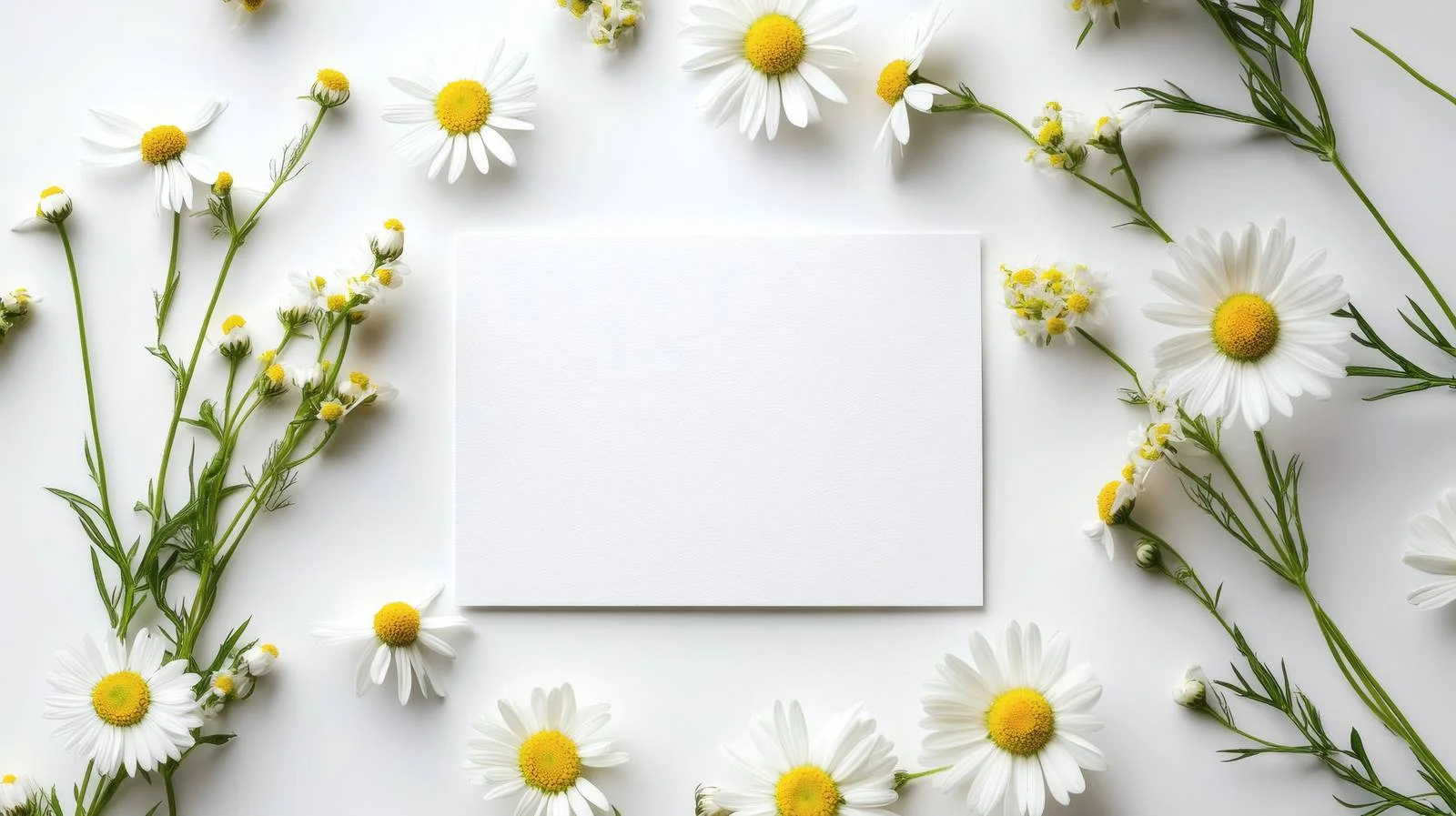 Simple Daisy Flowers Blank Card Design — free download from Dotvec