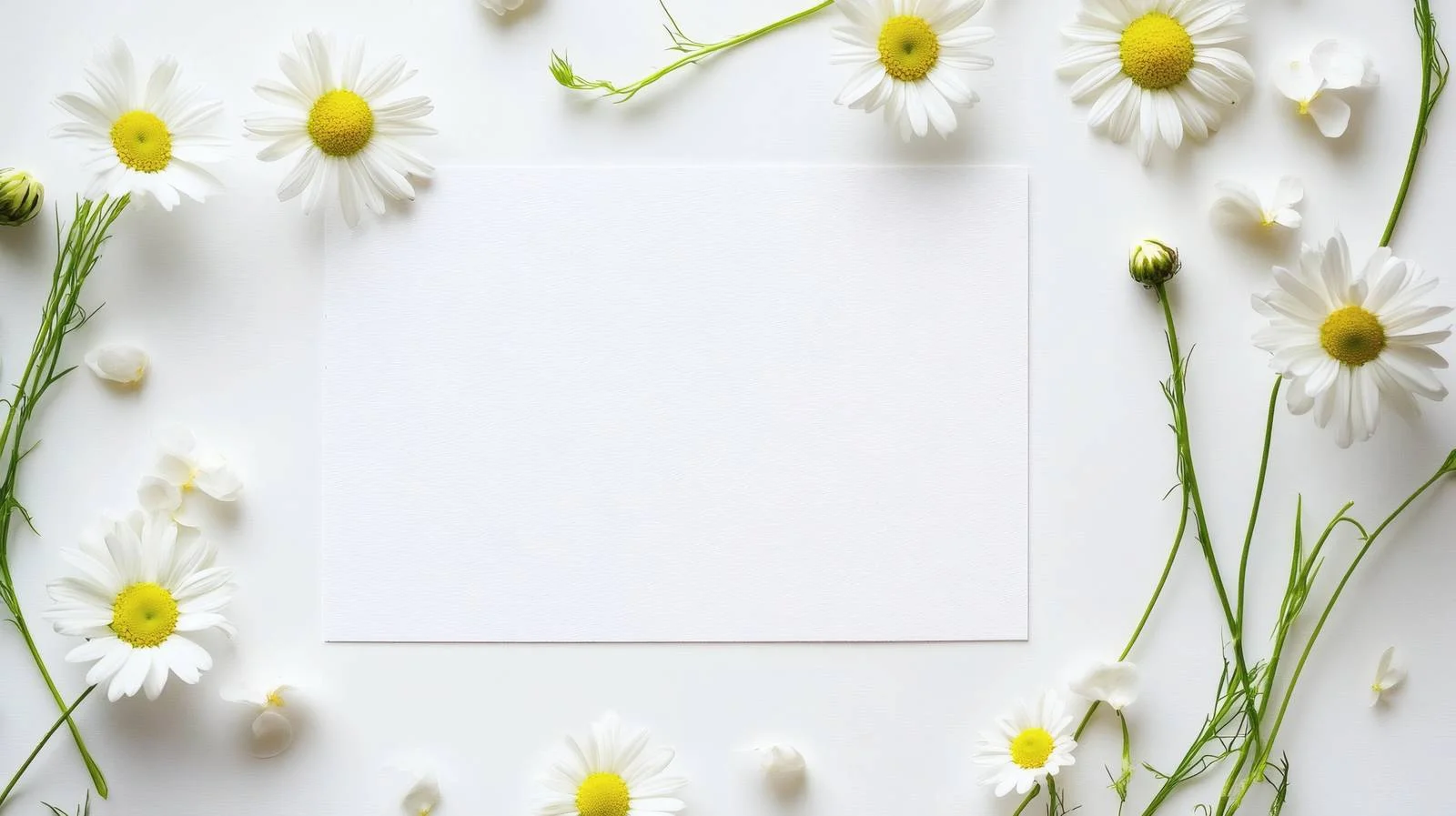 Simple blank card with daisy flowers — free download from Dotvec