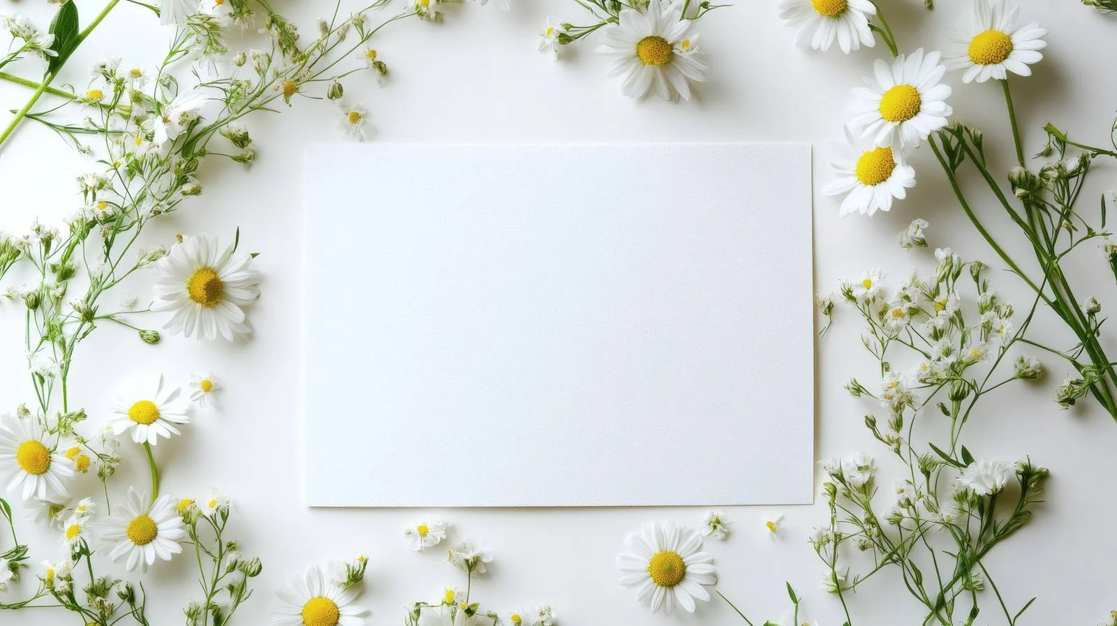 Minimalist Daisy Flower Blank Card Design — free download from Dotvec