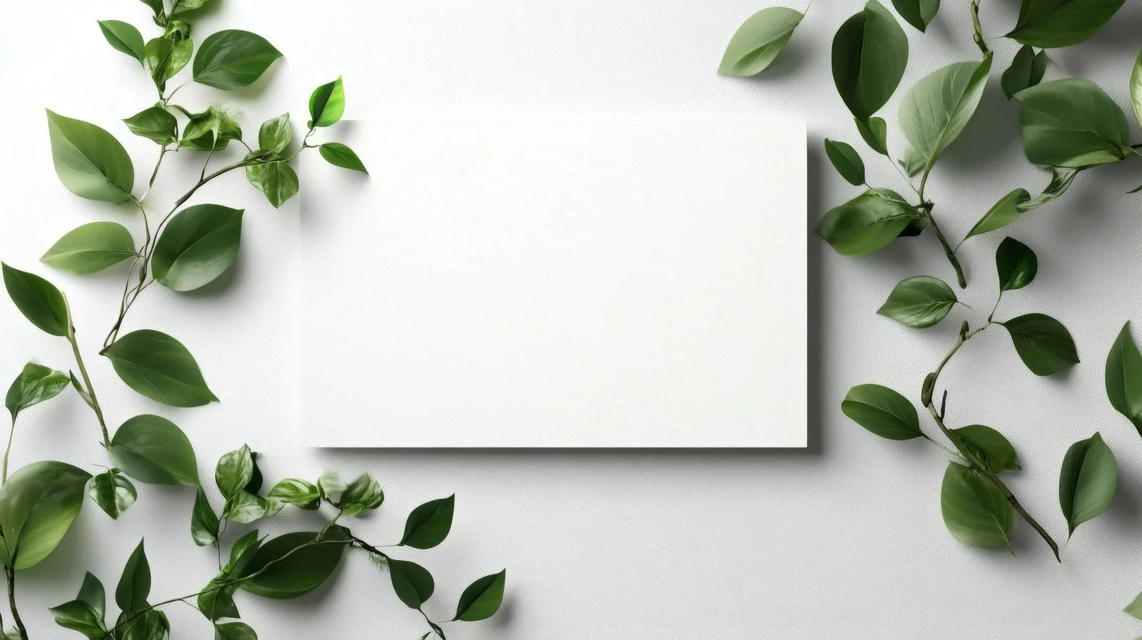 Minimalist Blank Card with Green Plants — free download from Dotvec