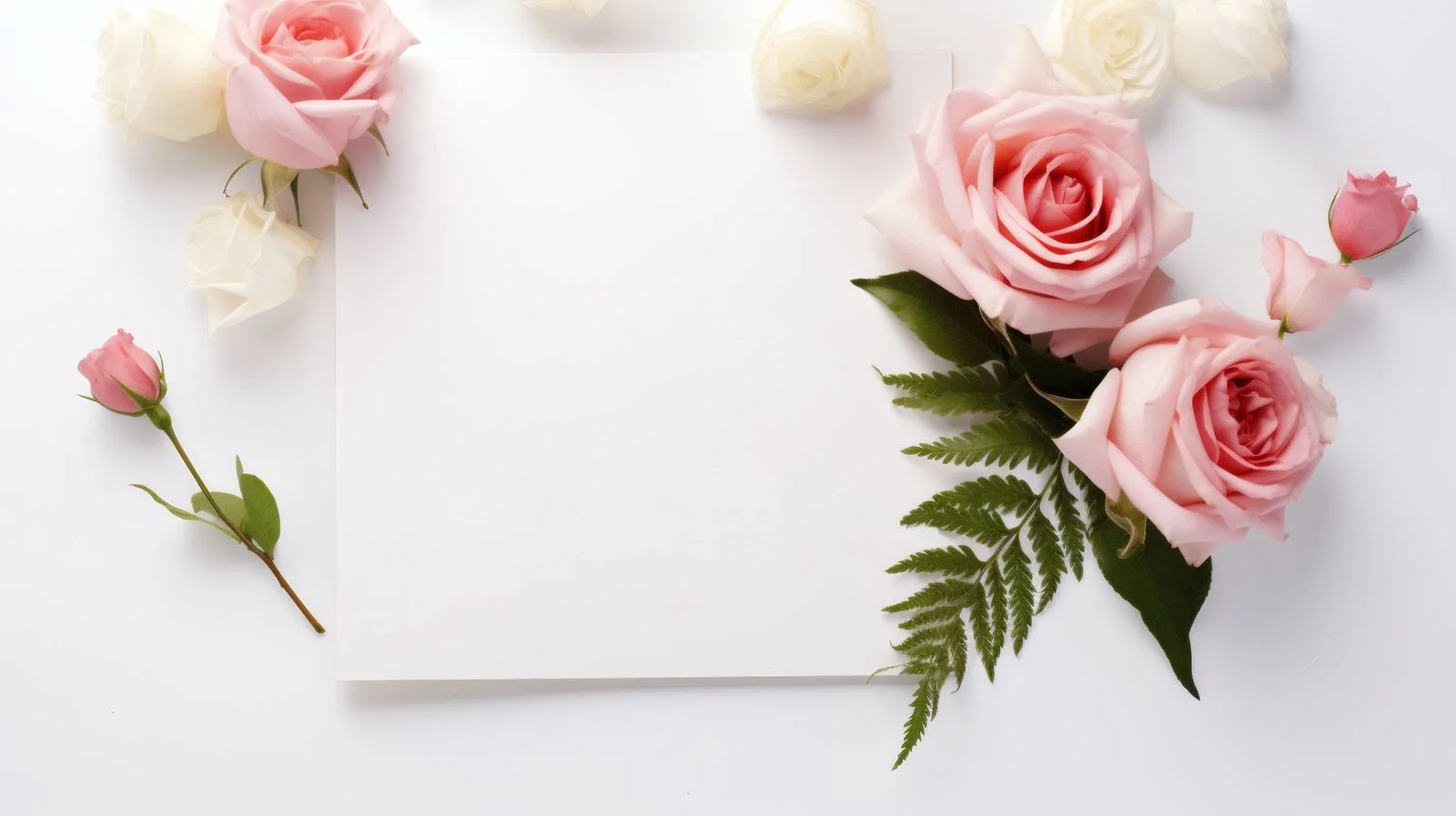 Elegant Floral Blank Card on White Background — free download from Dotvec