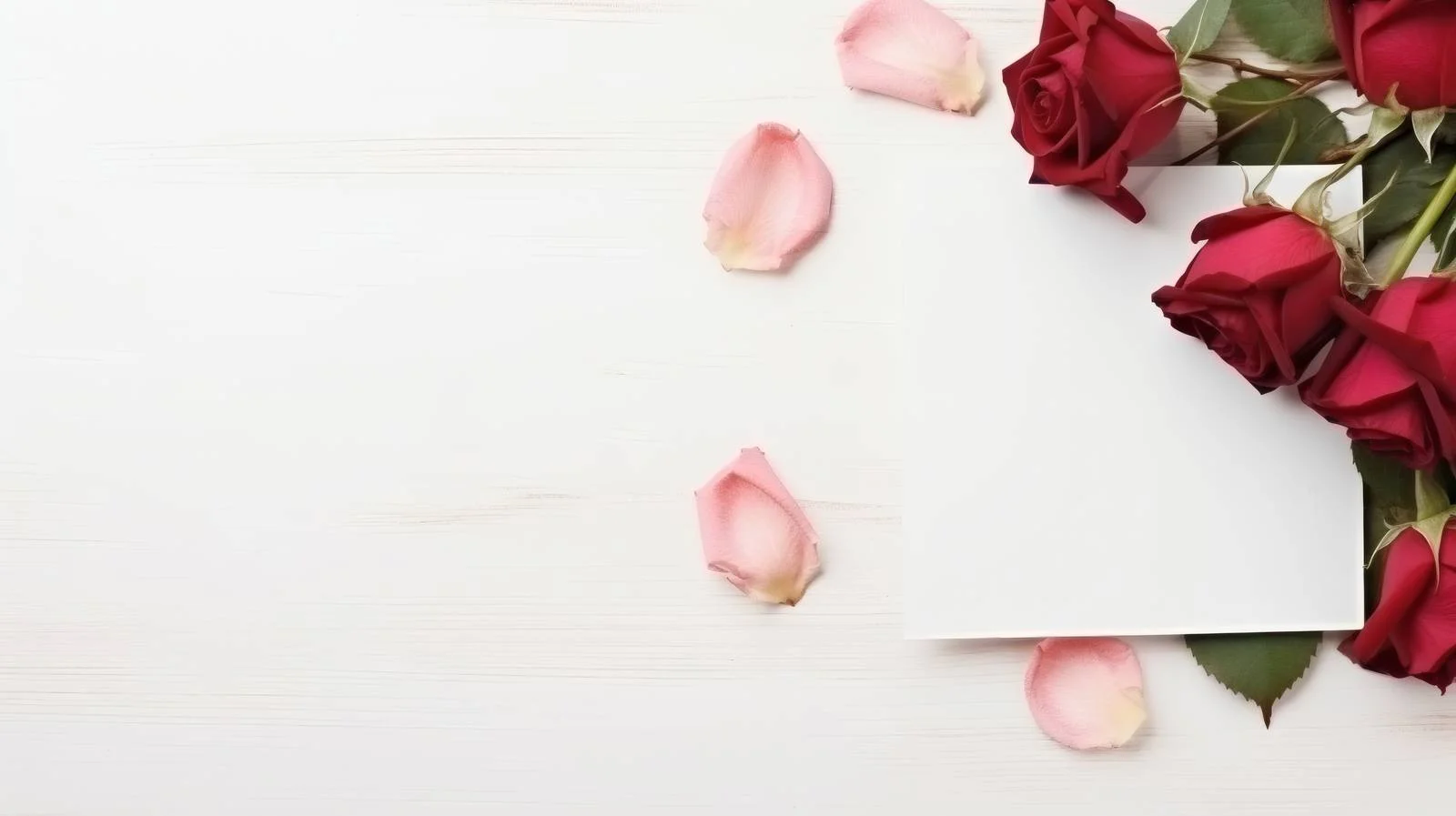 Elegant Blank Cards with Rose Flowers on White Background — free download from Dotvec
