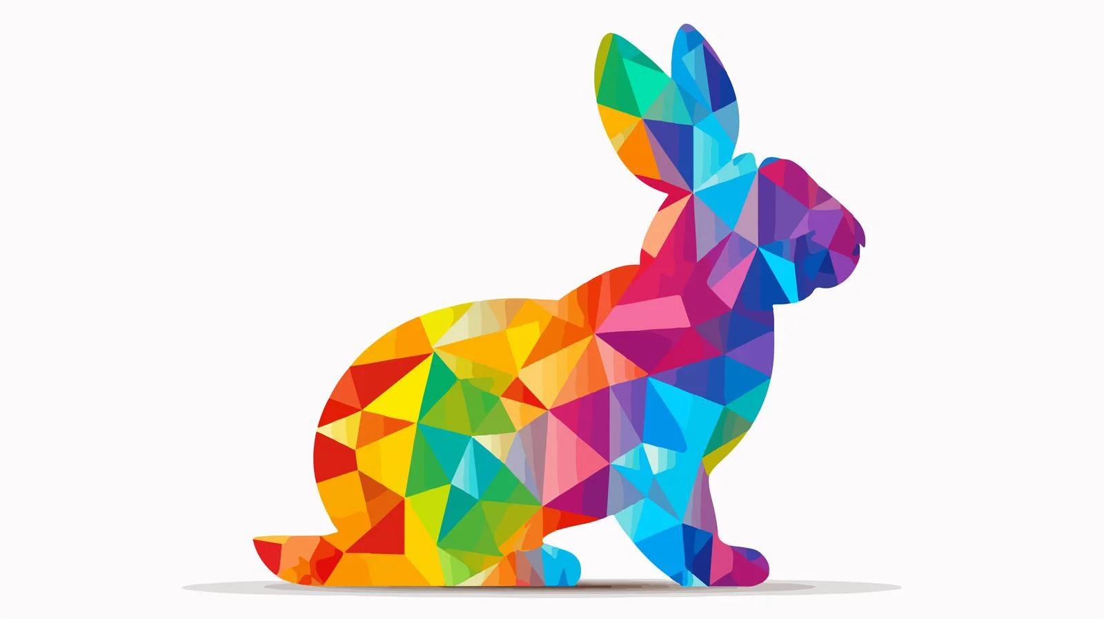 Colorful Rabbit Silhouette Shape Label — free download from Dotvec