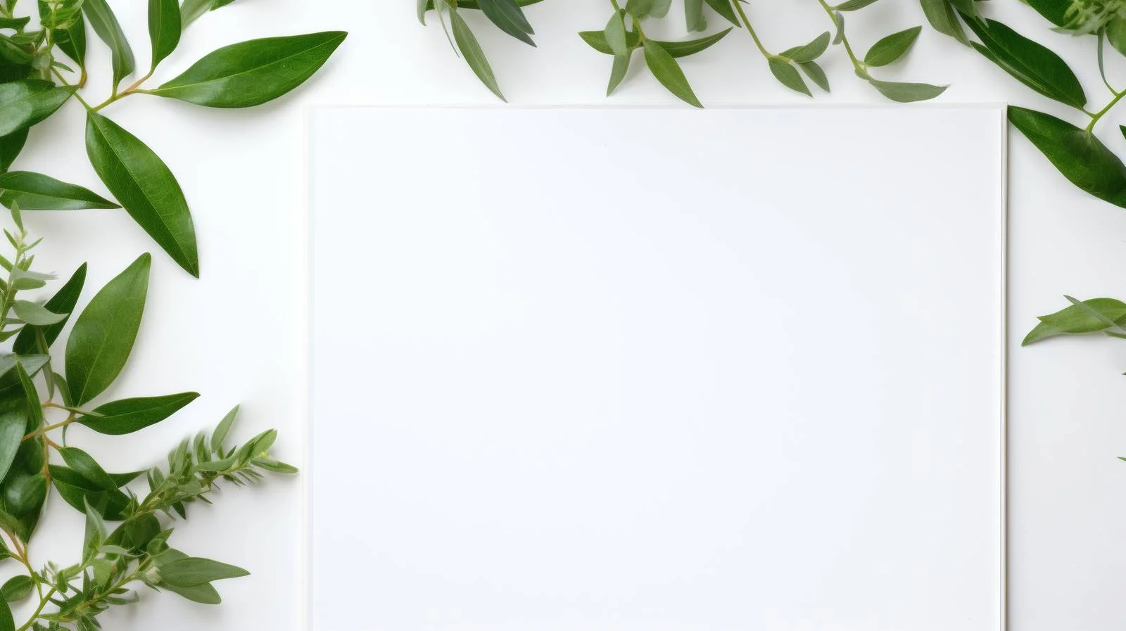 Minimalist Greeting Card with Fresh Leaves — free download from Dotvec