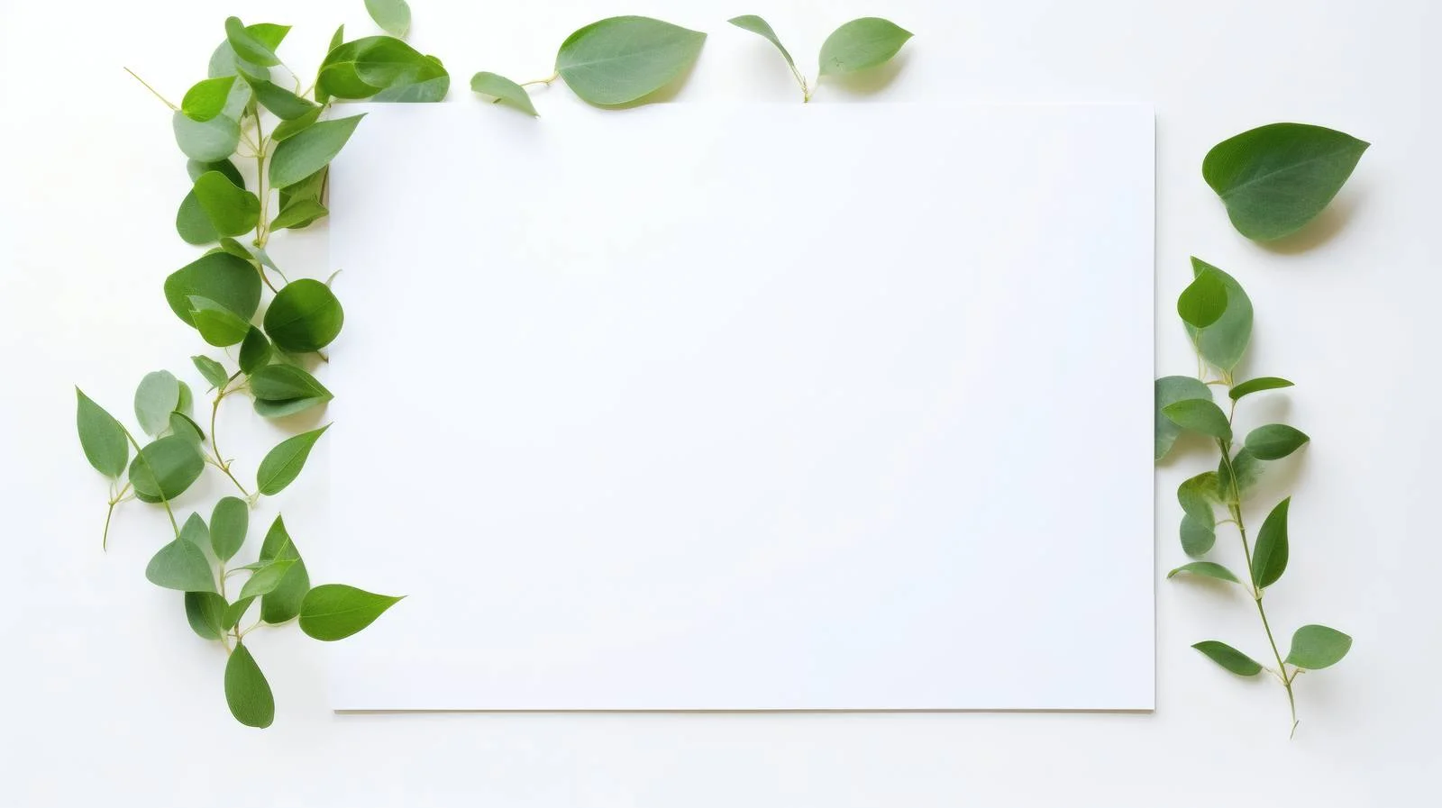 Minimalist Greeting Card with Fresh Foliage — free download from Dotvec