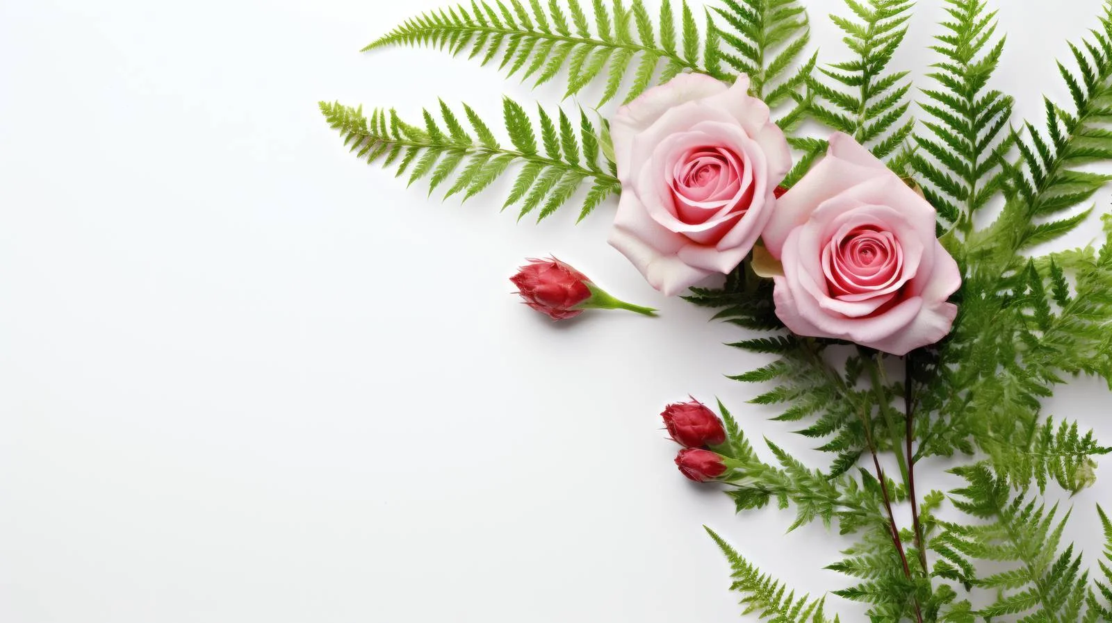 Elegant Rose and Fern Greeting Card Design — free download from Dotvec