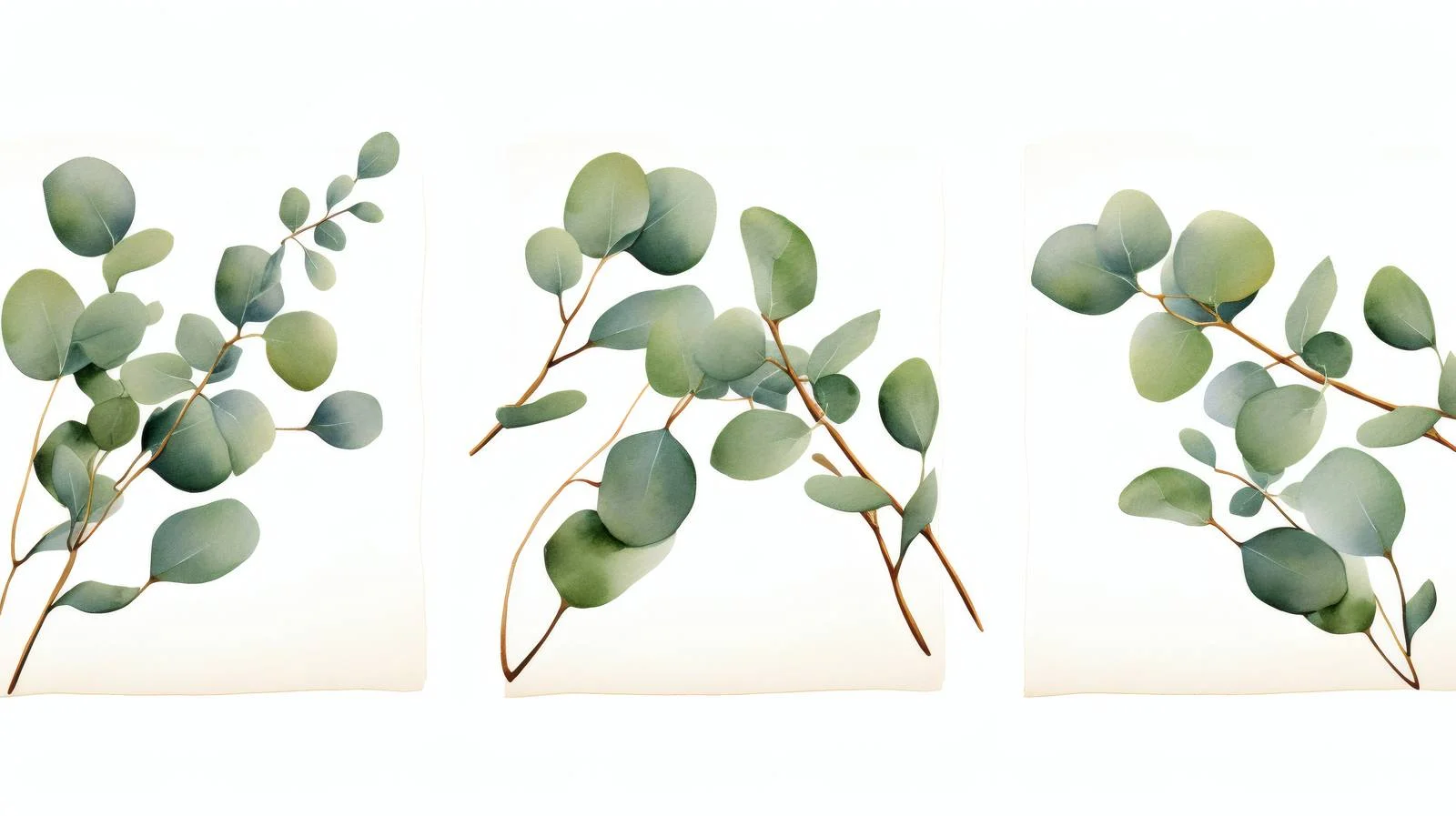 Eucalyptus Leaves on Blank Greeting Cards — free download from Dotvec