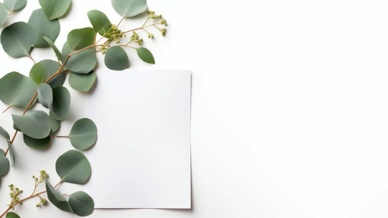 Eucalyptus Leaves with Blank Greeting Cards — free download from Dotvec