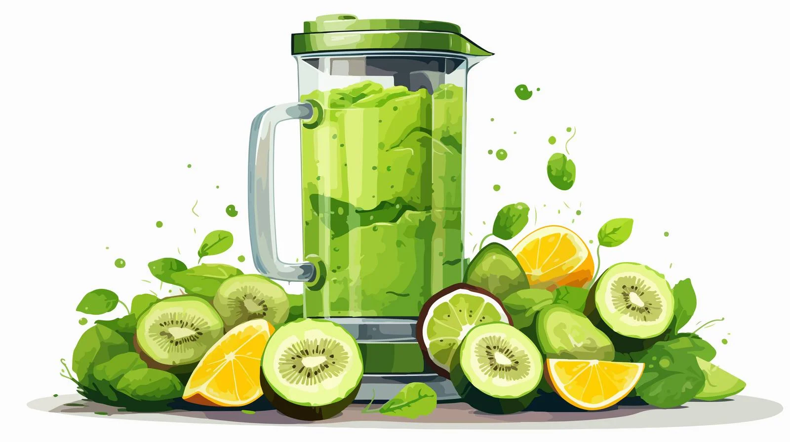 Green Fruits Vegetable Blender Preparation — free download from Dotvec
