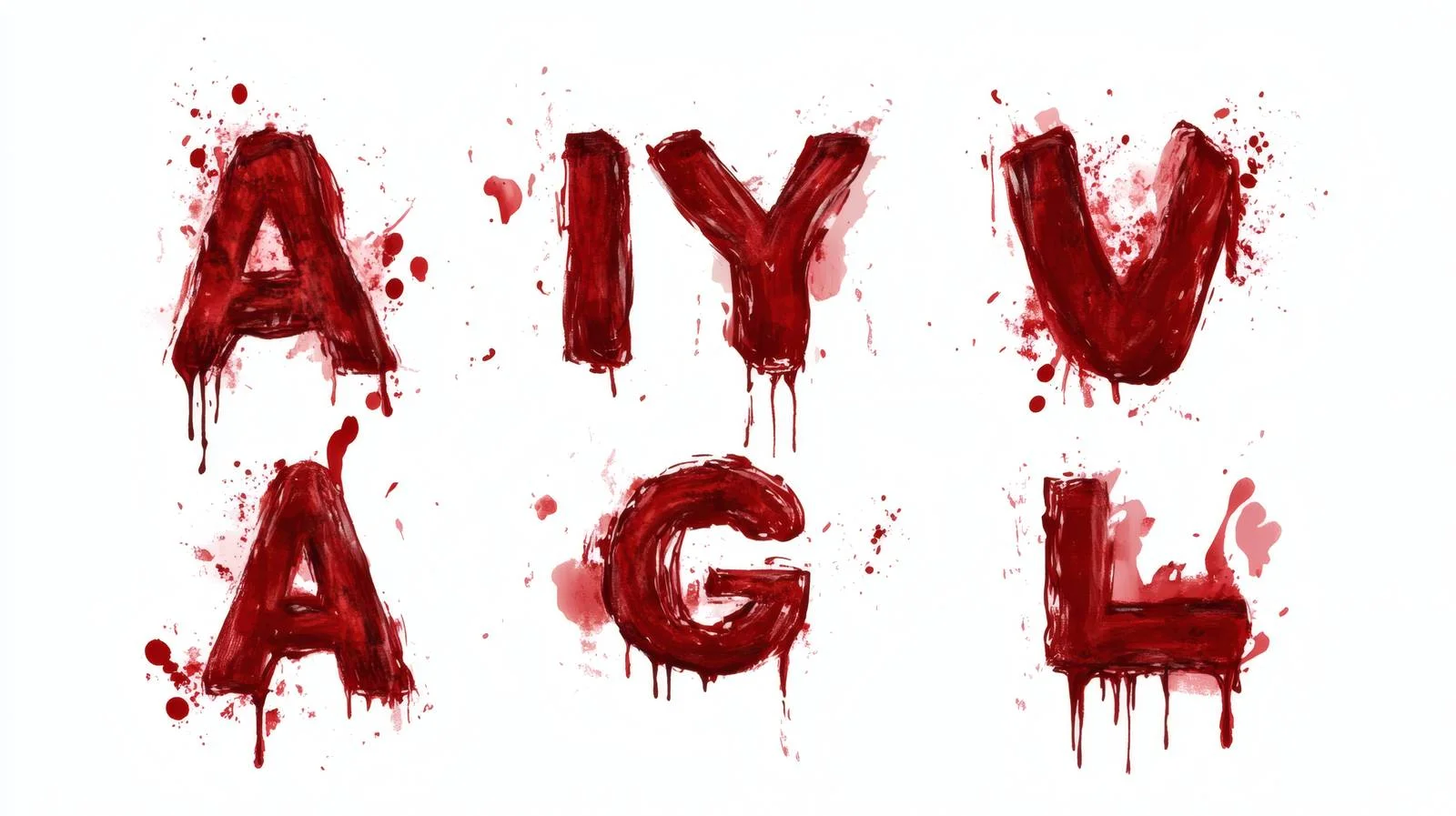 Blood Letters A-Z on White Background — free download from Dotvec