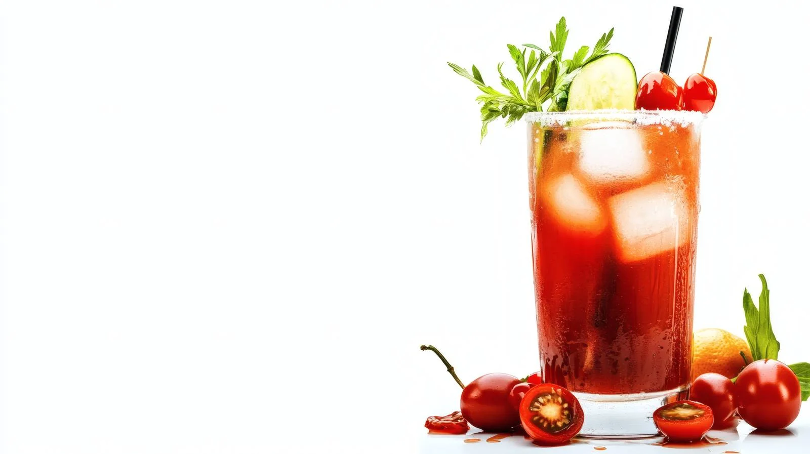 Classic Bloody Mary Cocktail on White Background – free vodka image from Dotvec
