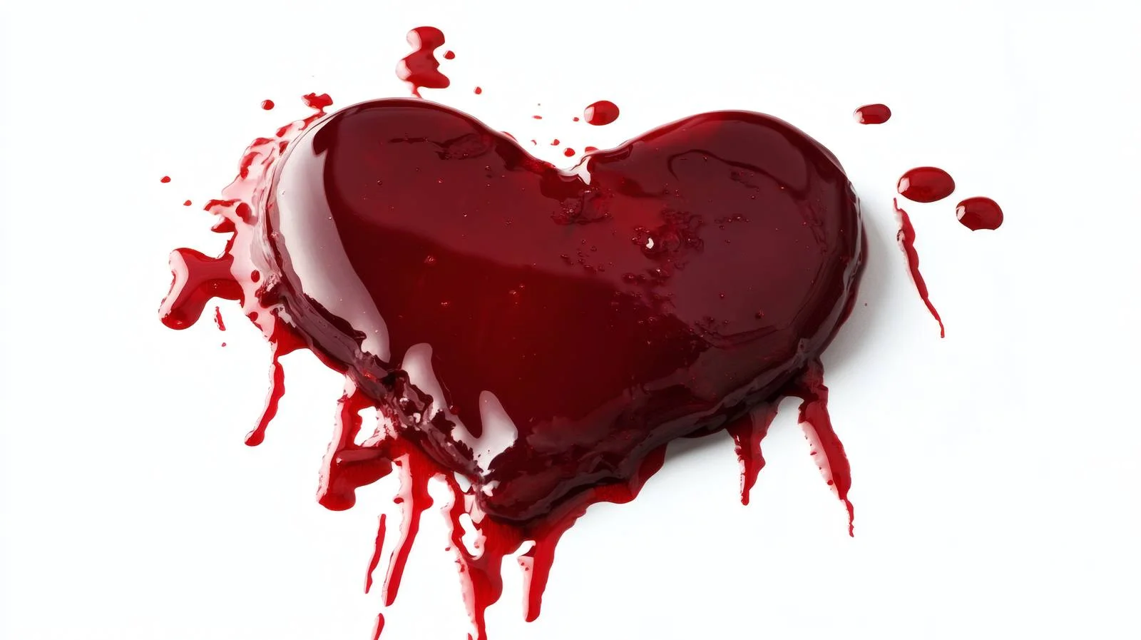 Blood Heart Puddle on White Background — free download from Dotvec