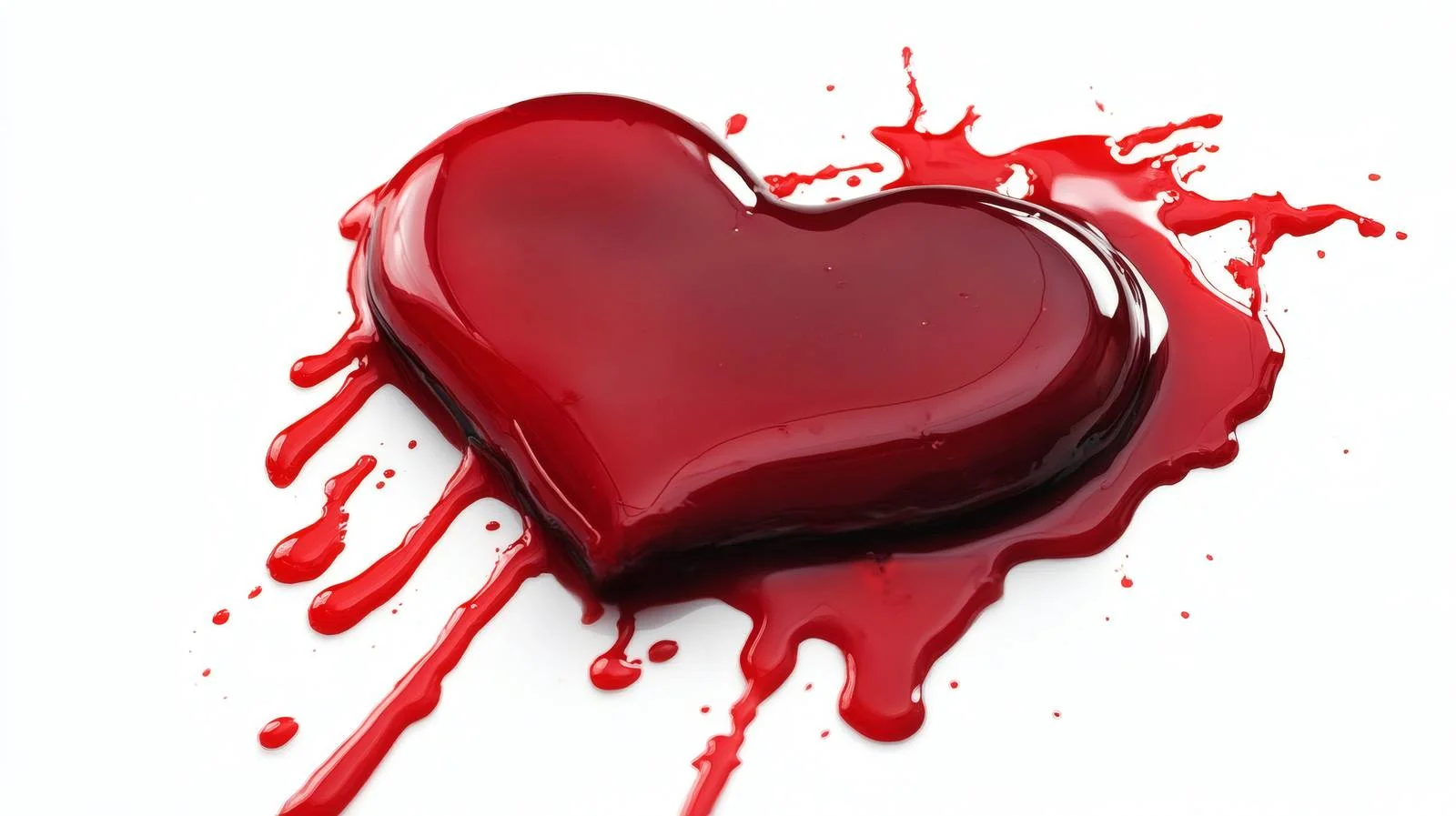 Blood Heart Puddle on White Background — free download from Dotvec