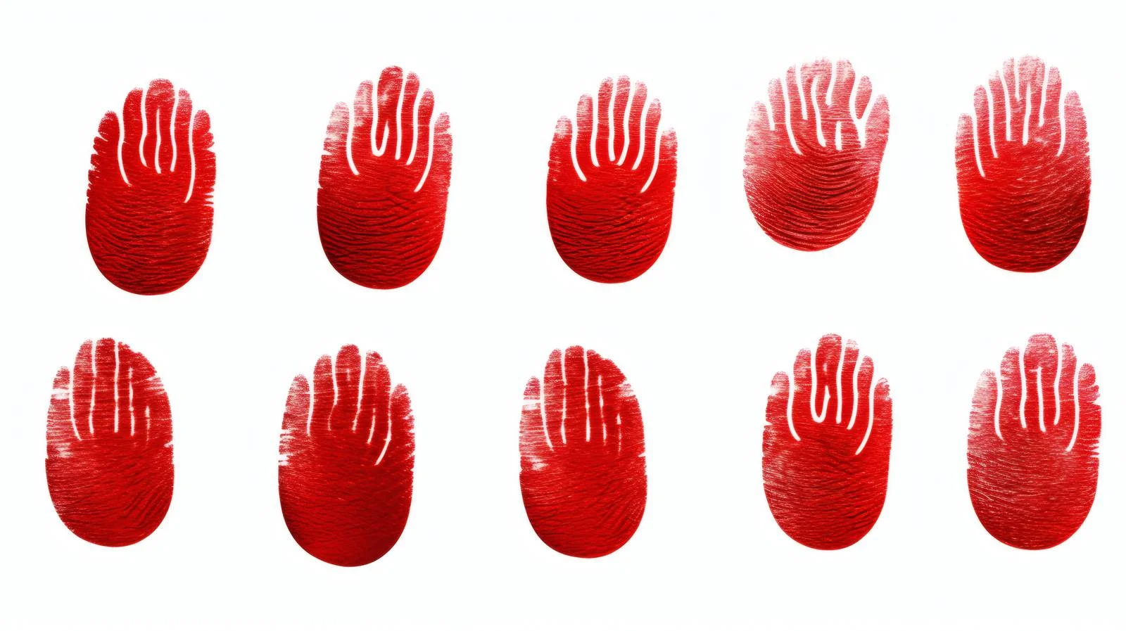 Vivid red fingerprint marks on white — free download from Dotvec