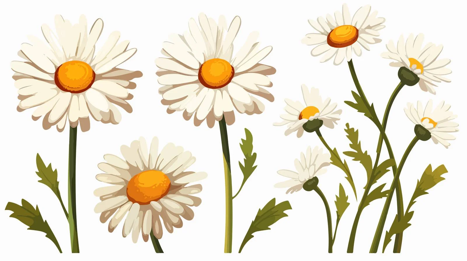 Elegant Daisy Blooms Collection — free download from Dotvec