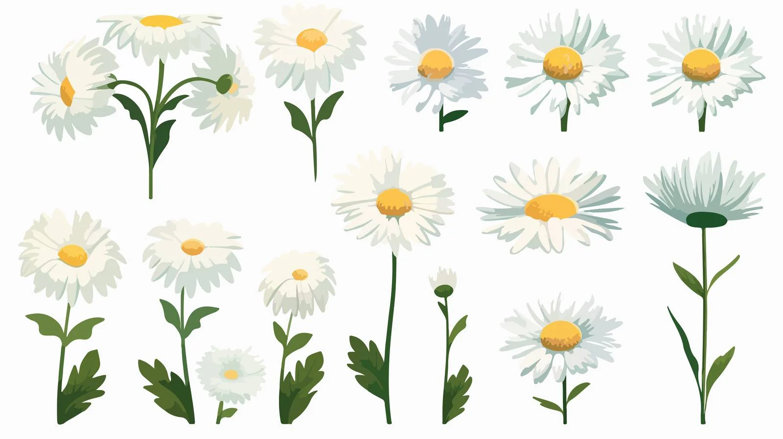 White Daisy Blooming Collection — free download from Dotvec