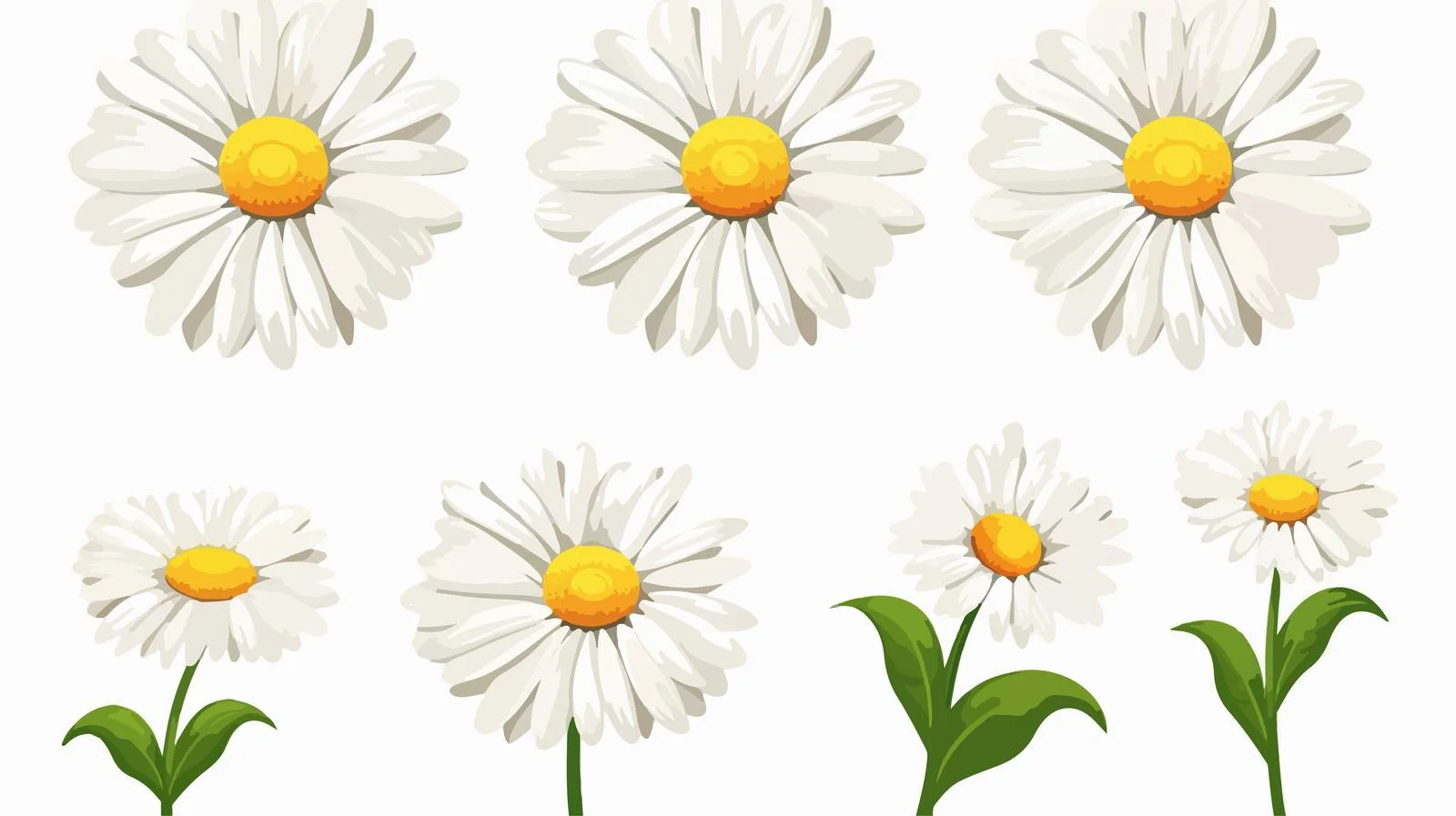 White Daisy Blossom Collection — free download from Dotvec