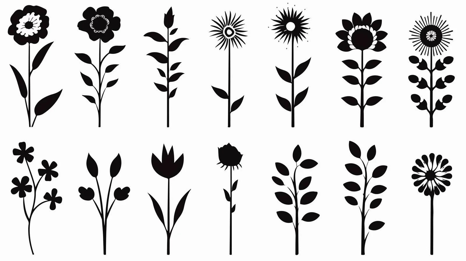 Elegant Floral Silhouette Design — free download from Dotvec