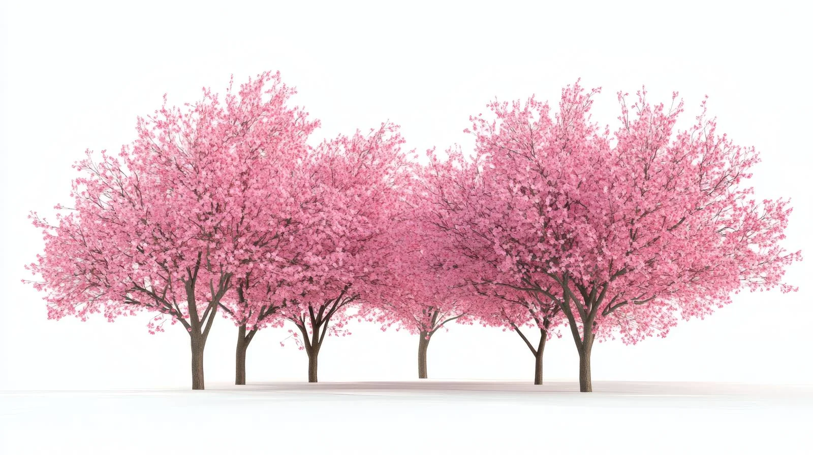 Elegant Blooming Sakura Trees on White Background — free download from Dotvec