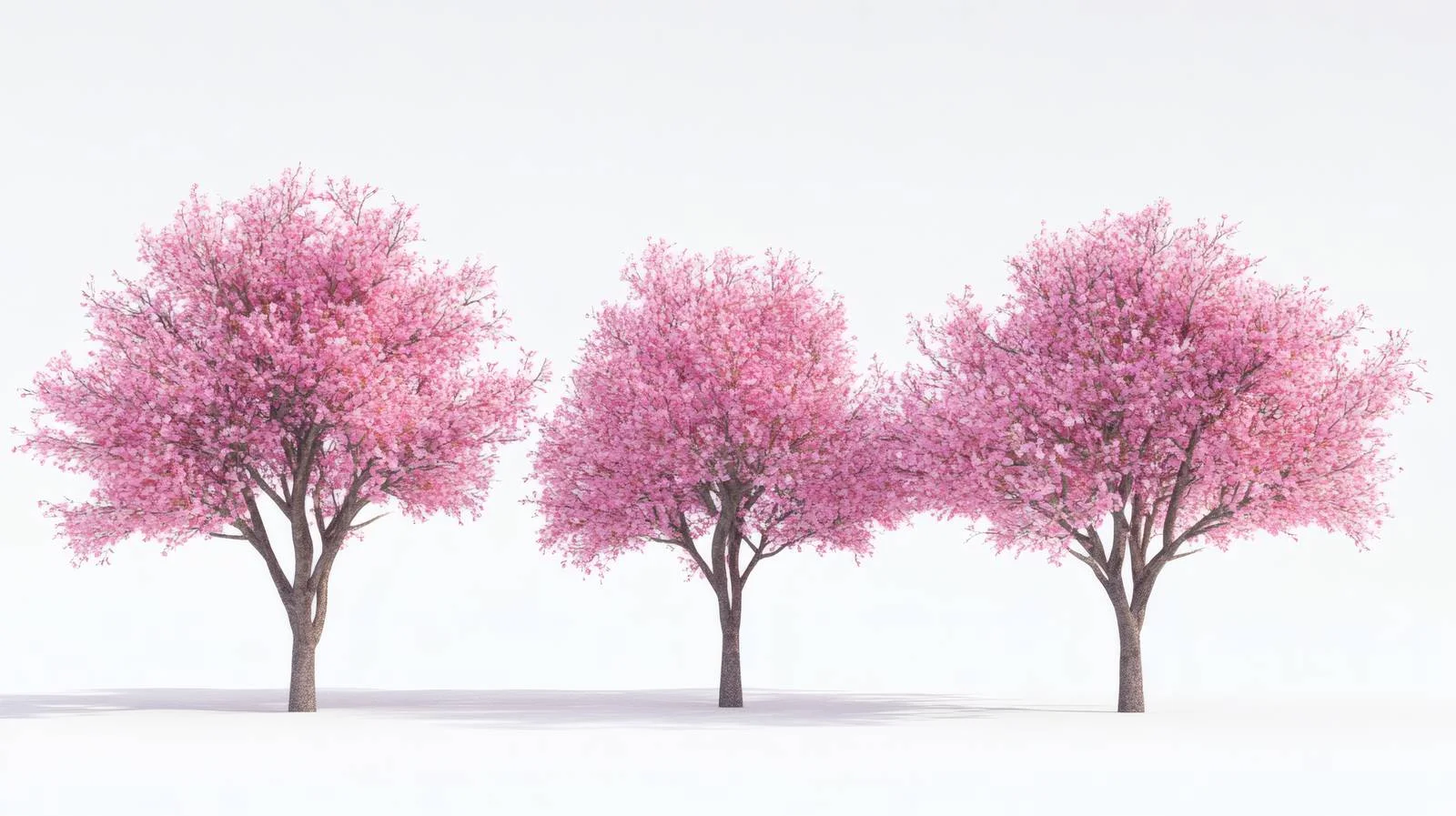Elegant Blooming Sakura Trees on White Background — free download from Dotvec