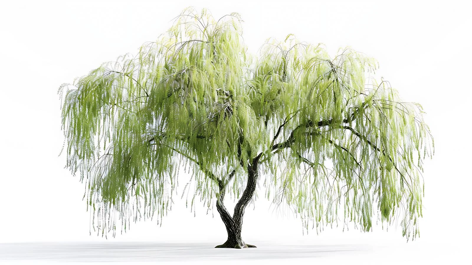 Vibrant Spring Willow in Sunny Isolation — free download from Dotvec